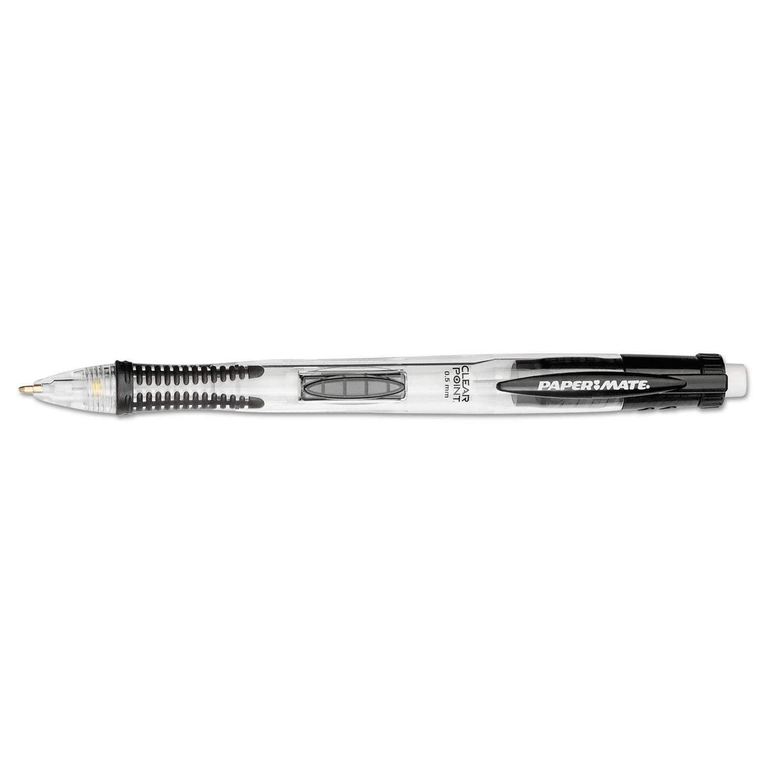  Paper Mate 56037 Clear Point Mechanical Pencil, 0.5 mm, HB (#2.5), Black Lead, Black Barrel (PAP56037) 