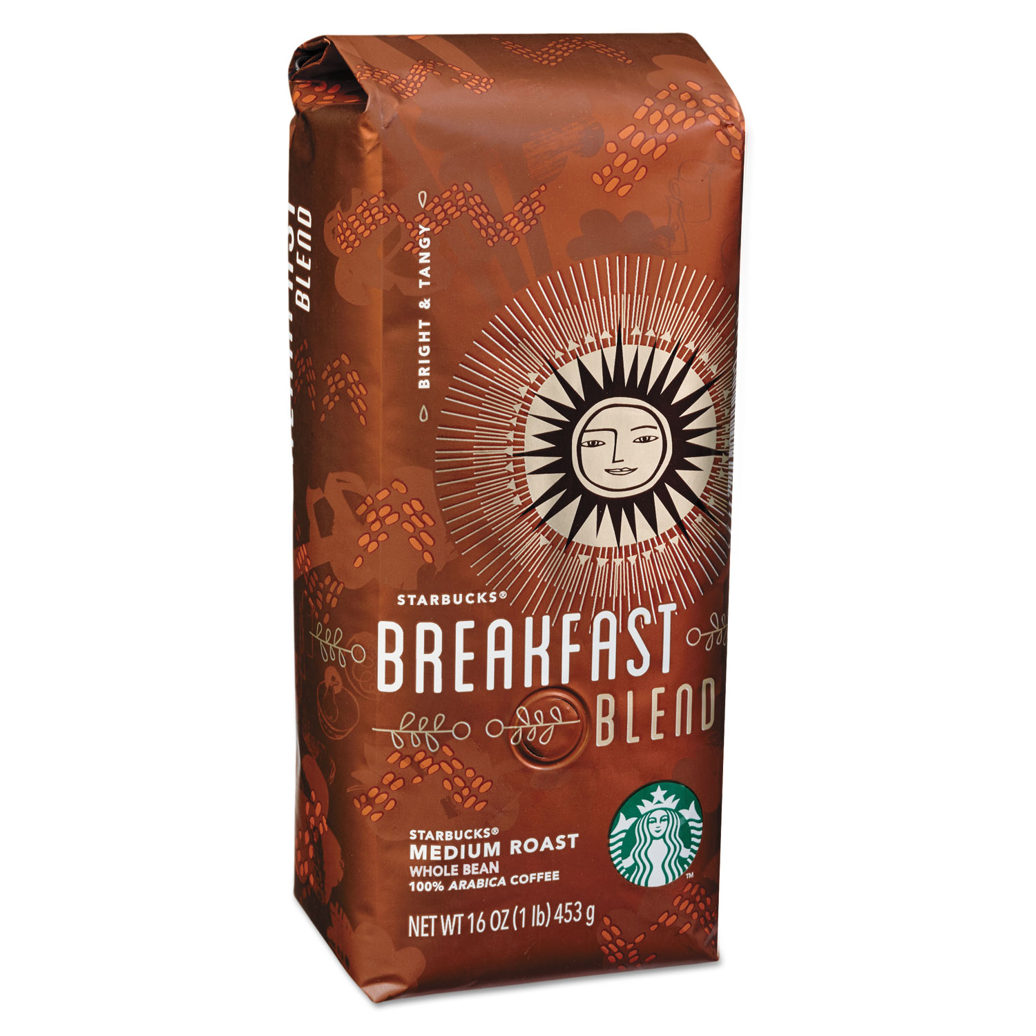  Starbucks 11017860EA Whole Bean Coffee, Breakfast Blend, 1 lb Bag (SBK11017860EA) 