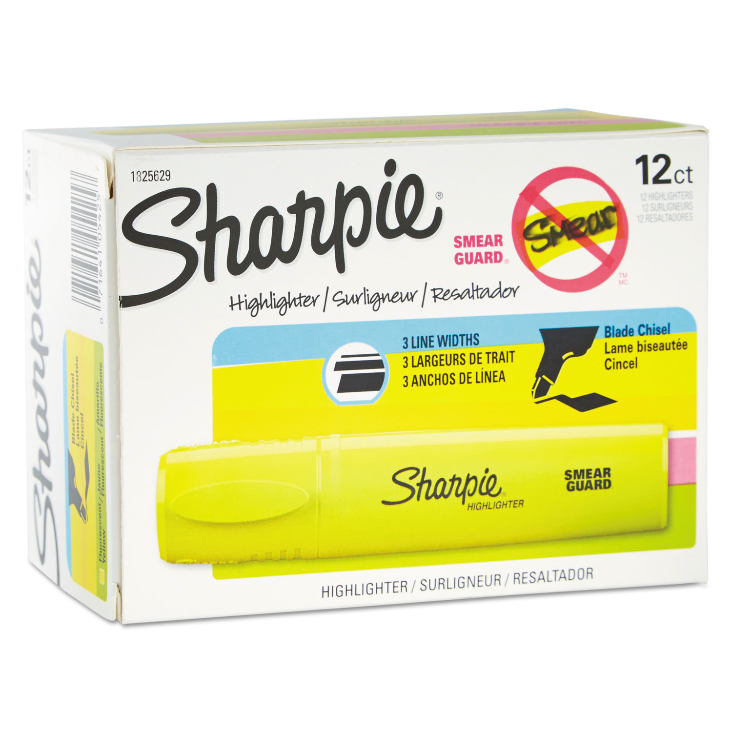  Sharpie 1825629 Blade Tip Highlighter, Blade Chisel Tip, Yellow (SAN1825629) 
