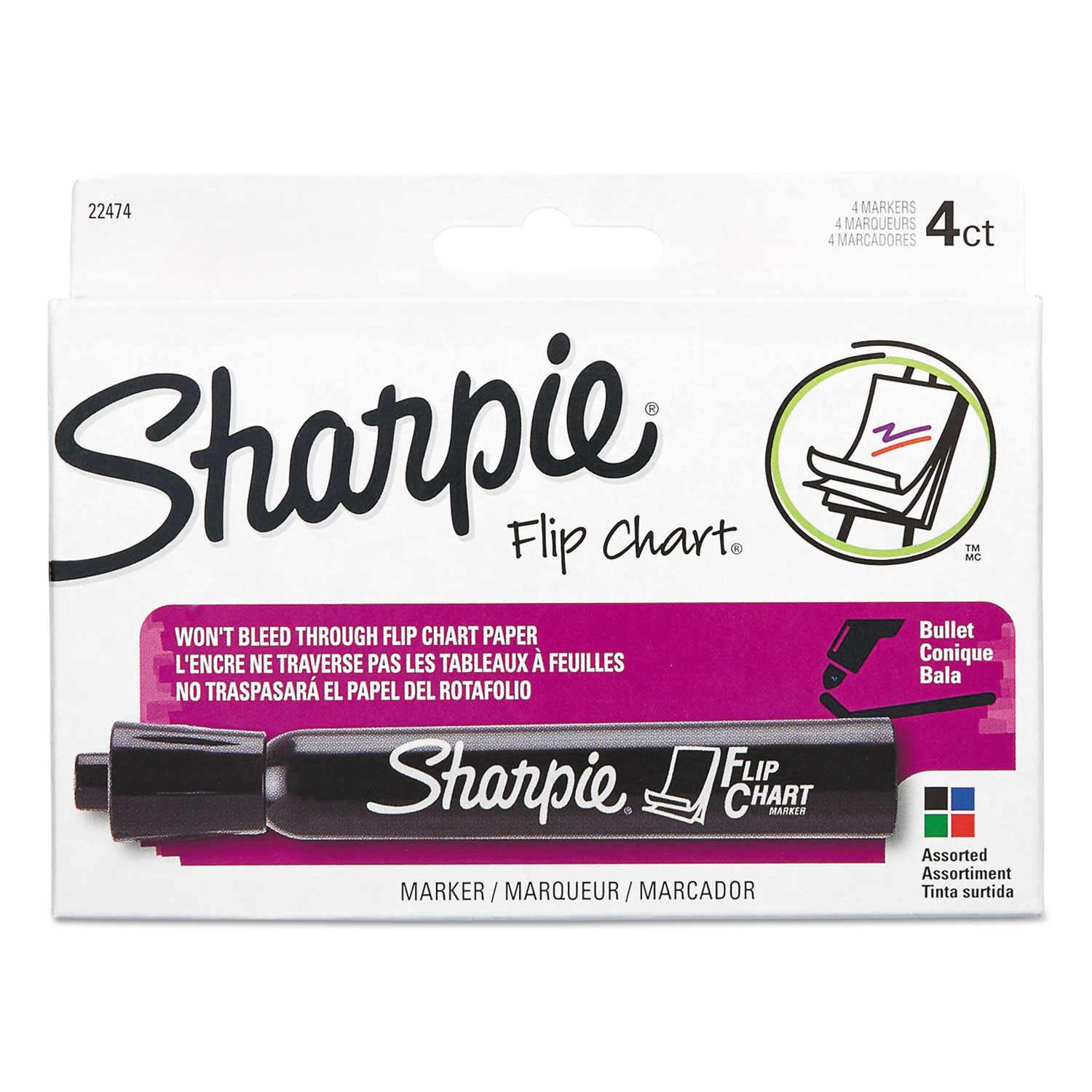 DEAL New 8 PACK Sharpie Flip Chart Marker Bullet Tip Black SAN1760445 LOW Odor