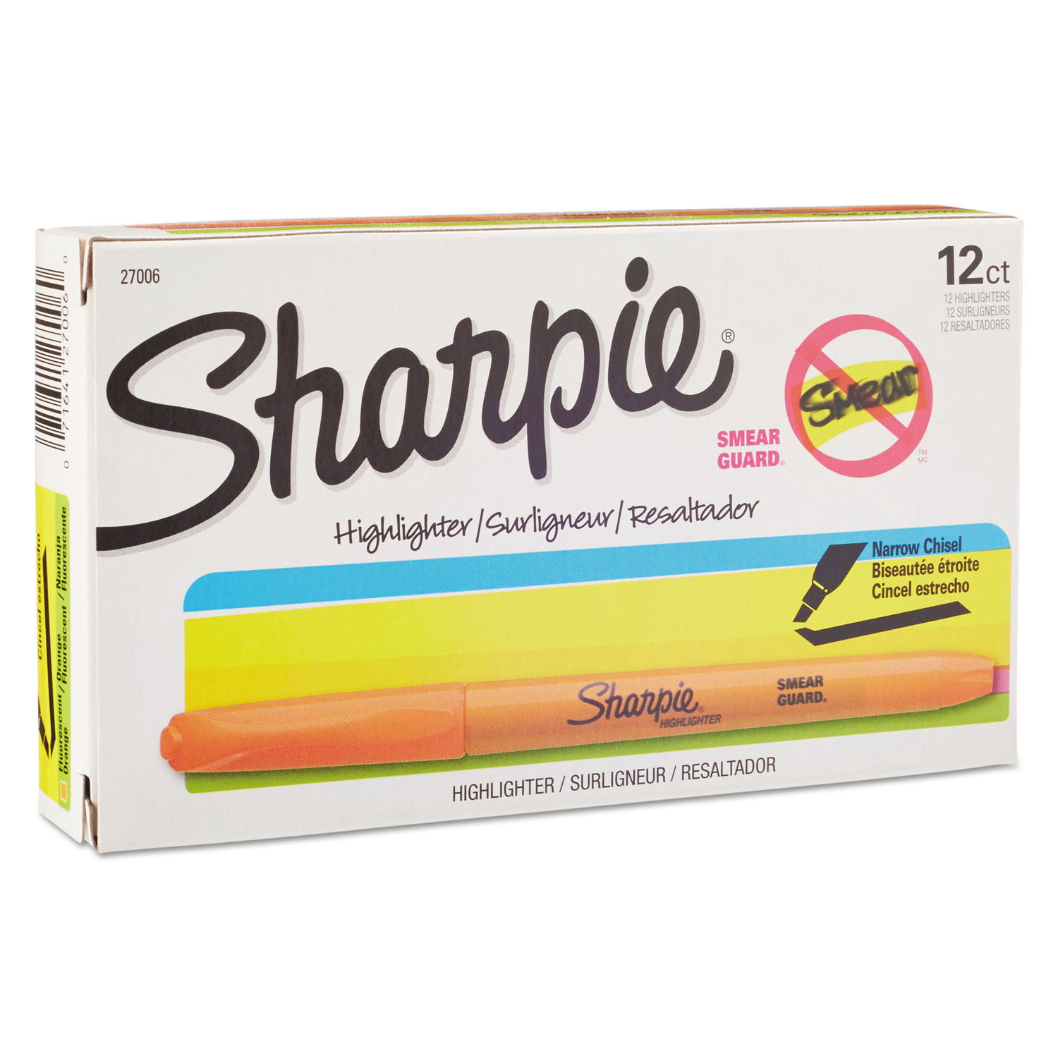  Sharpie 27006 Pocket Style Highlighters, Chisel Tip, Fluorescent Orange, Dozen (SAN27006) 