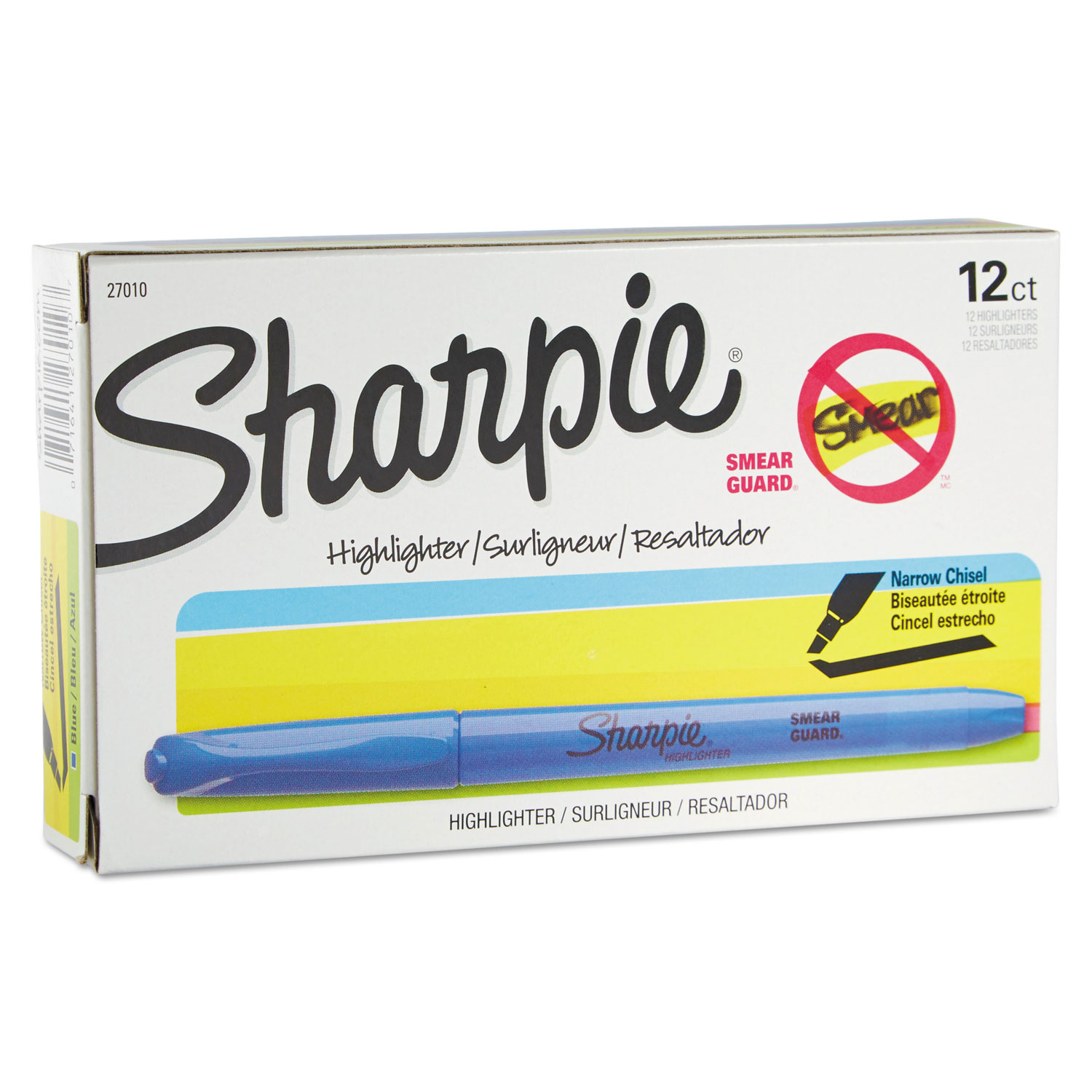  Sharpie 27010 Pocket Style Highlighters, Chisel Tip, Light Blue, Dozen (SAN27010) 