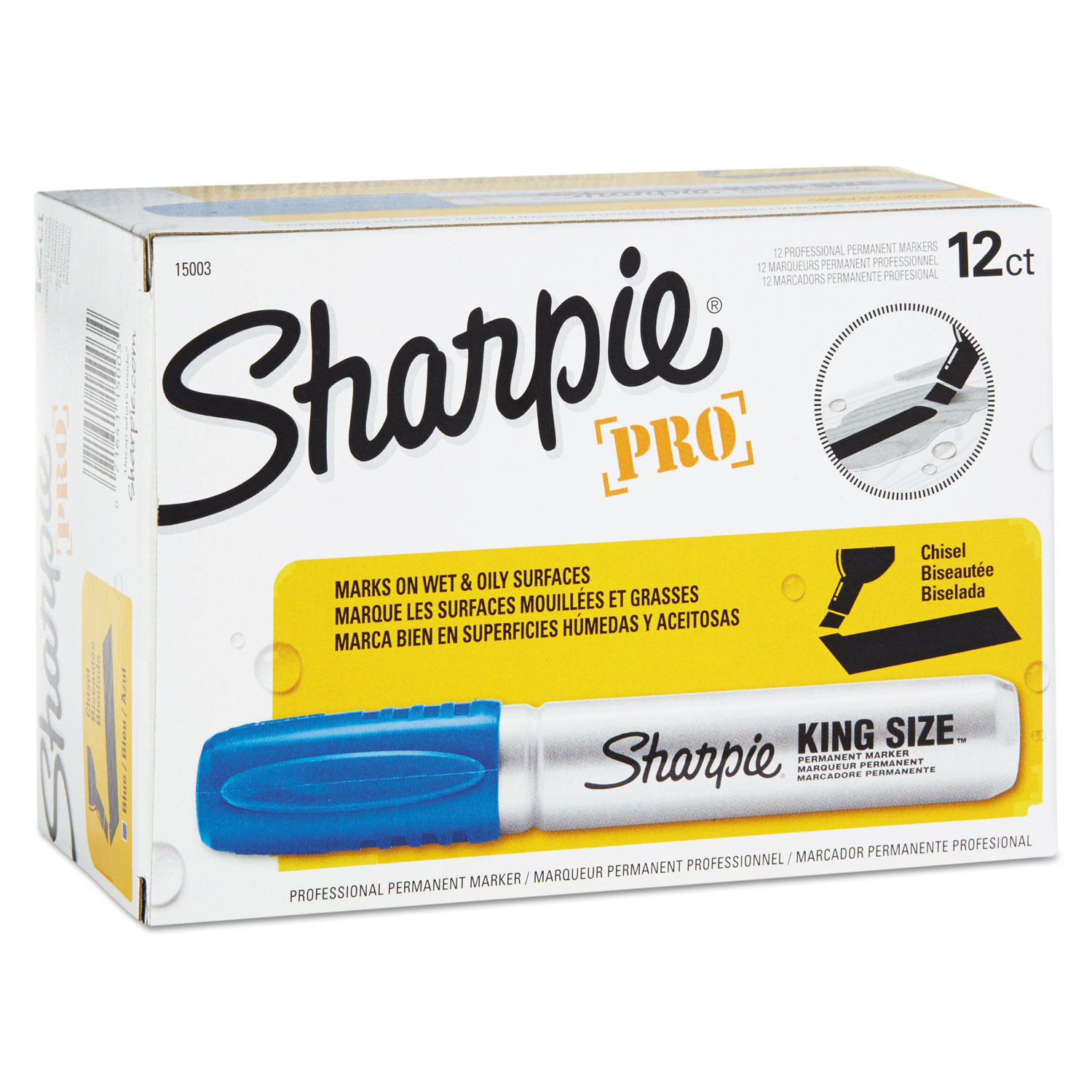  Sharpie 15003 King Size Permanent Marker, Broad Chisel Tip, Blue, Dozen (SAN15003) 