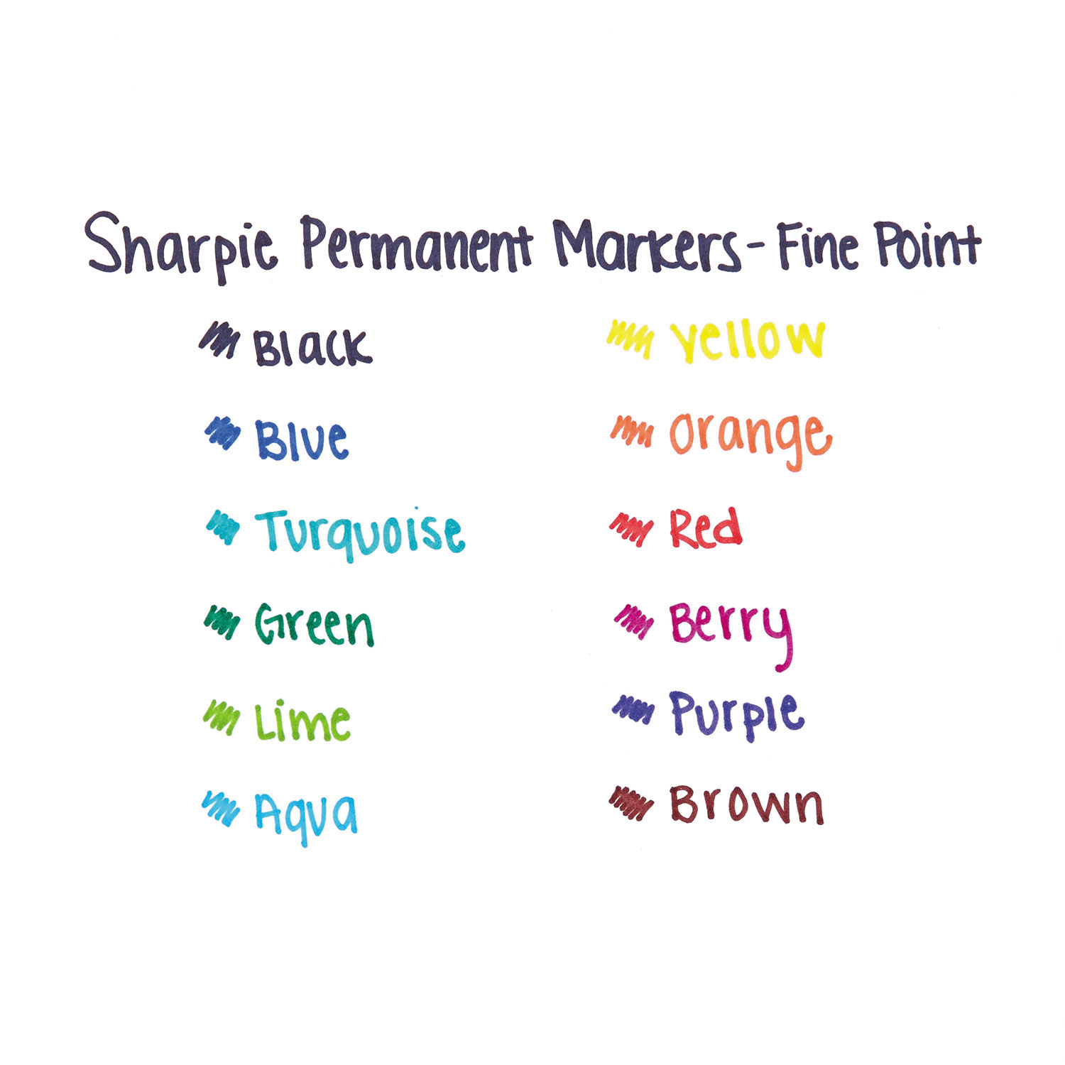 Sharpie Fine Point Permanent Marker - Fine Marker Point - 1 mm Marker Point  Size - Black Blue Red Green Yellow Purple Brown Orange Berry Lime Aqua   Alcohol Based Ink - 24 / Set