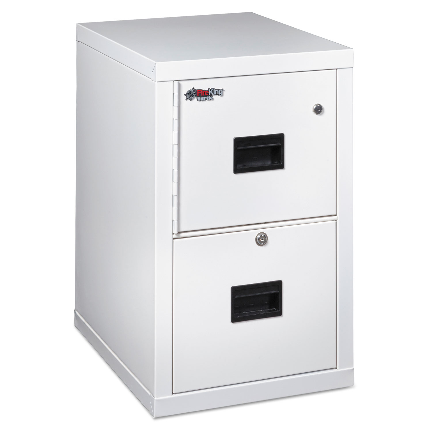 Turtle Two-Drawer File, 17 3/4w x 22 1/8d, UL Listed 350° for Fire, Artic White