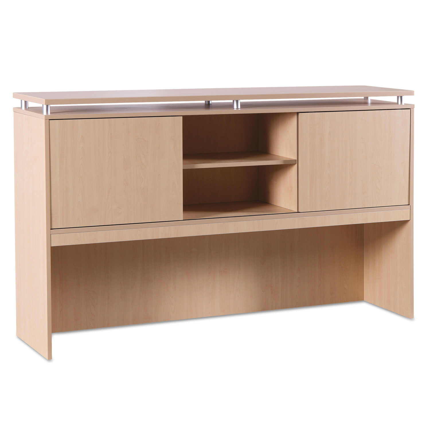 Alera Sedina Series Hutch with Sliding Doors, 72w x 15d x 42 1/2h, Maple