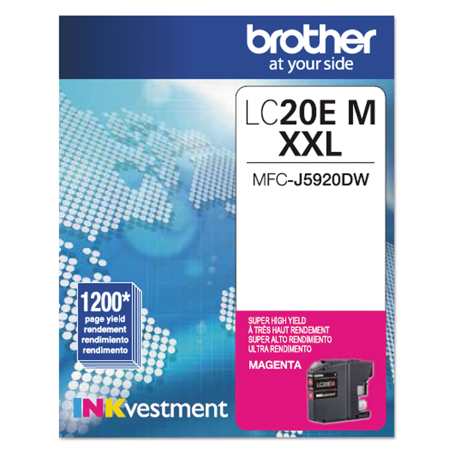  Brother LC20EM LC20EM INKvestment Super High-Yield Ink, 1200 Page-Yield, Magenta (BRTLC20EM) 