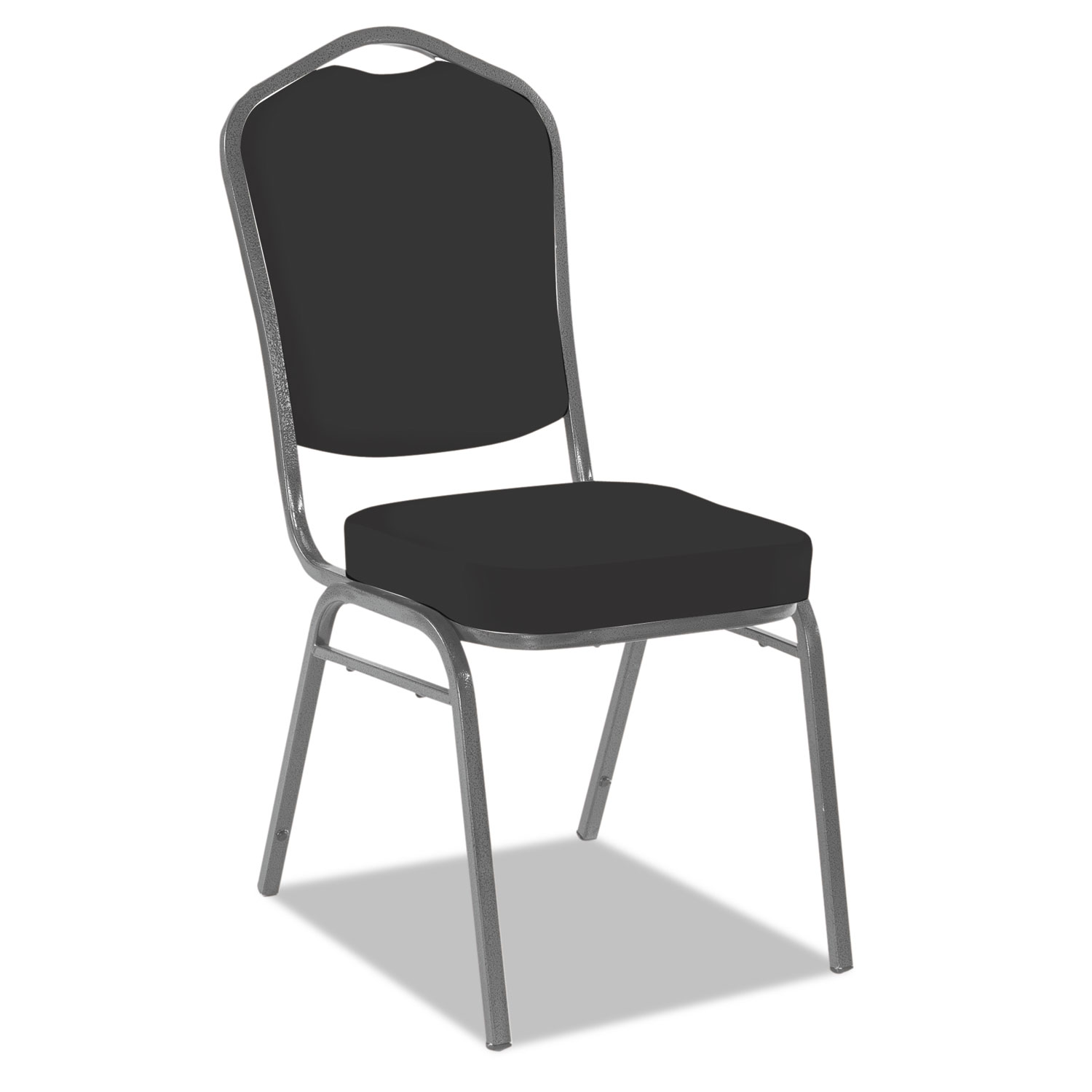 Banquet Chairs with Crown Back, Black/Silver, 4/Carton