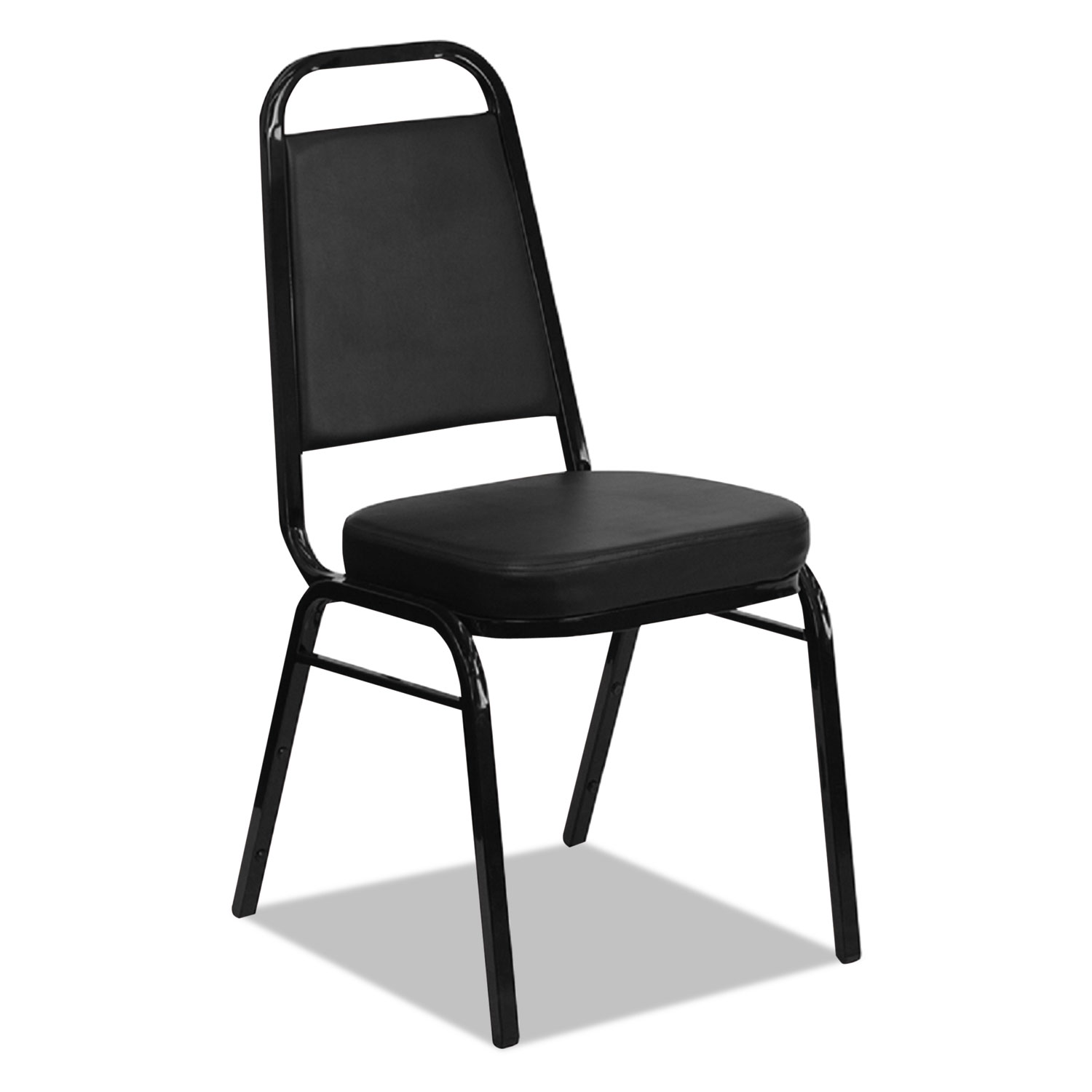 Banquet Chairs, Black Seat/Black Back, Silver Base, 4/Carton