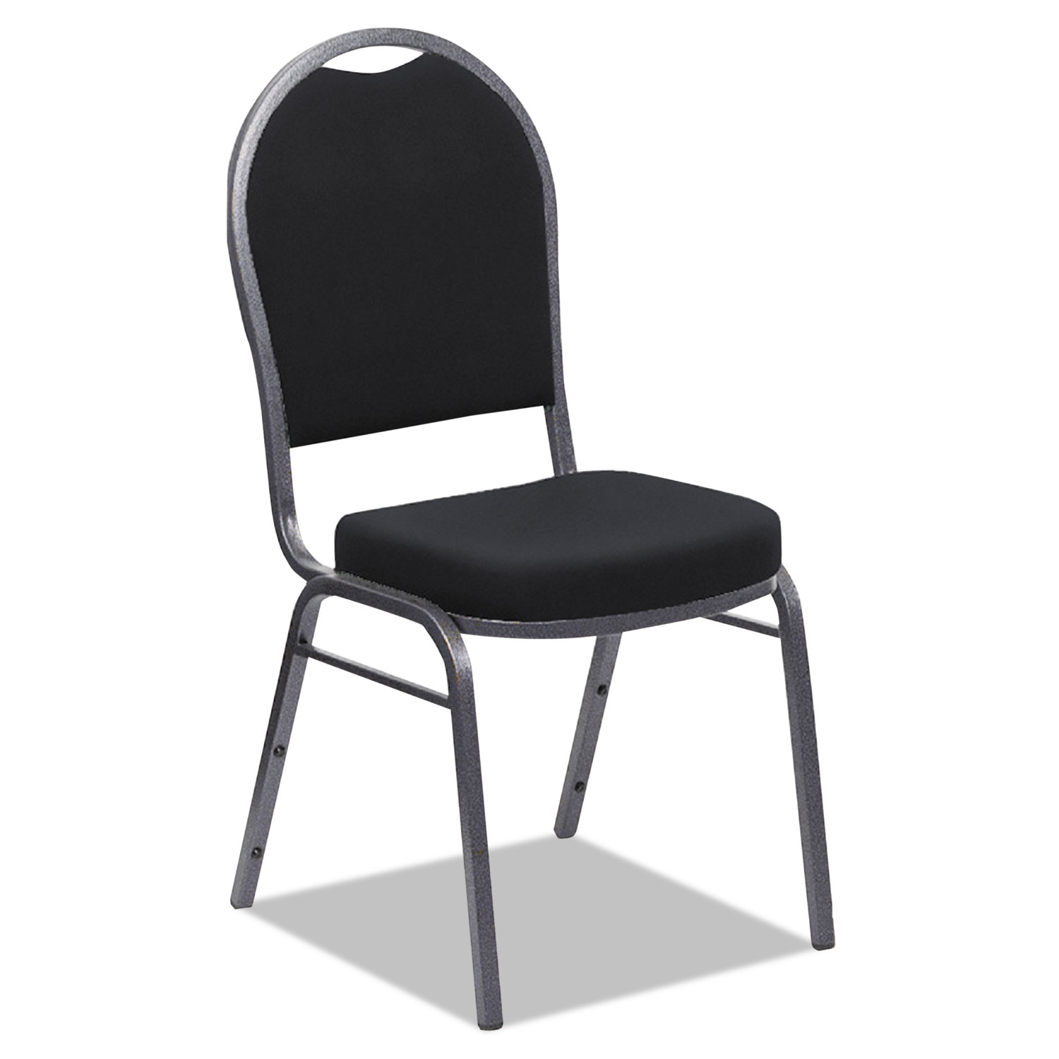 Banquet Chairs with Dome Back, Black/Silver, 4/Carton