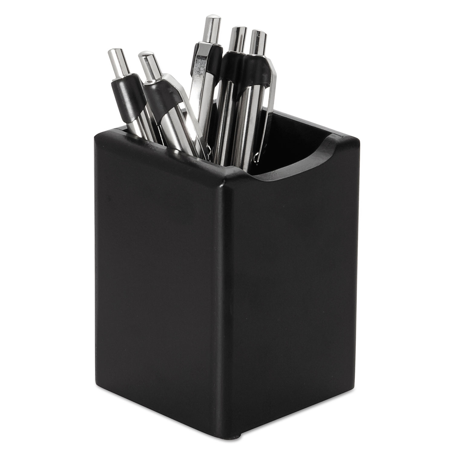 Wood Tones Pencil Cup, Black, 2 3/4 x 2 3/4 x 4