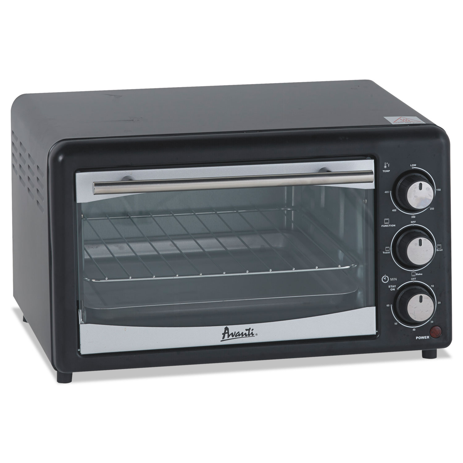  Avanti POW61B Toaster Oven, 4 Slice Capacity, Stainless Steel/Black (AVAPOW61B) 