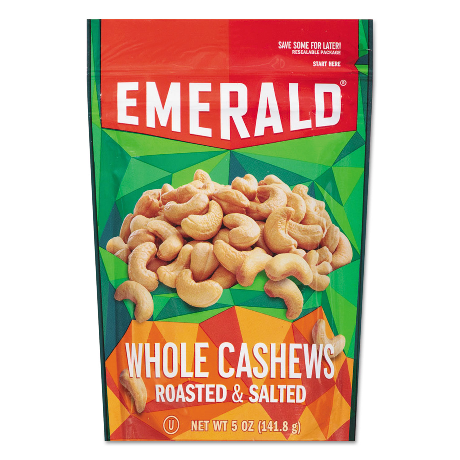  Emerald 93364 Roasted and Salted Cashew Nuts, 5 oz Pack, 6/Carton (DFD93364) 