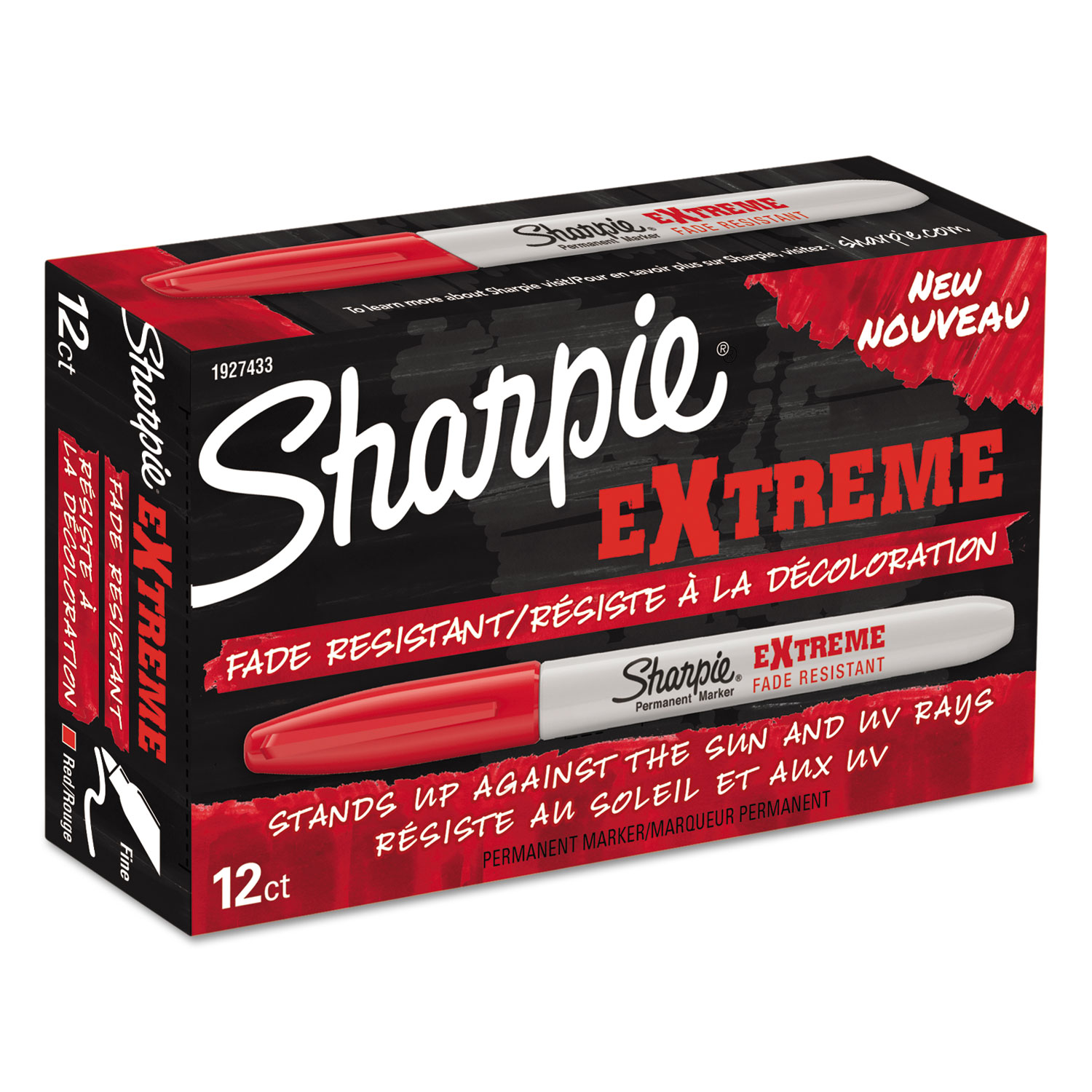  Sharpie 1927433 Extreme Marker, Fine Bullet Tip, Red, Dozen (SAN1927433) 