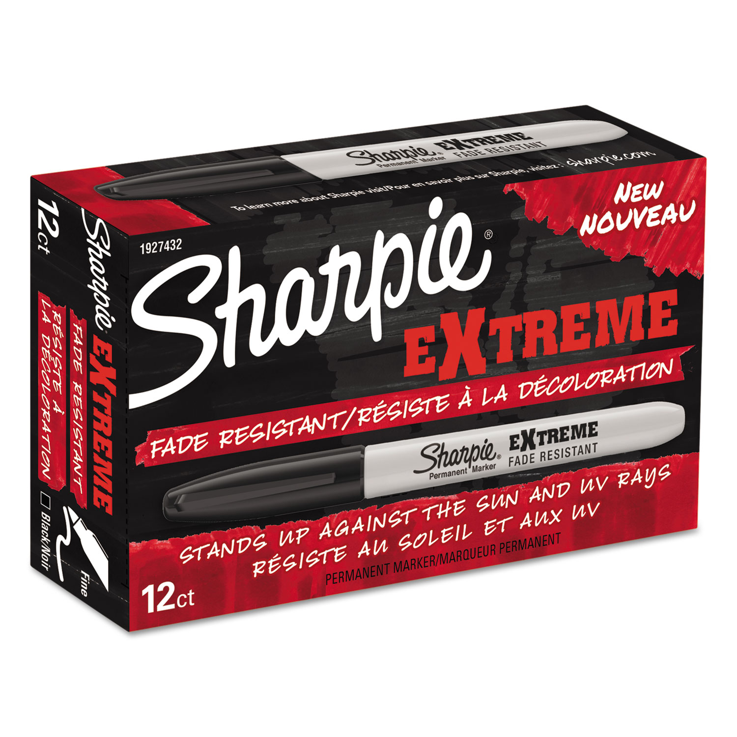  Sharpie 1927432 Extreme Marker, Fine Bullet Tip, Black, Dozen (SAN1927432) 