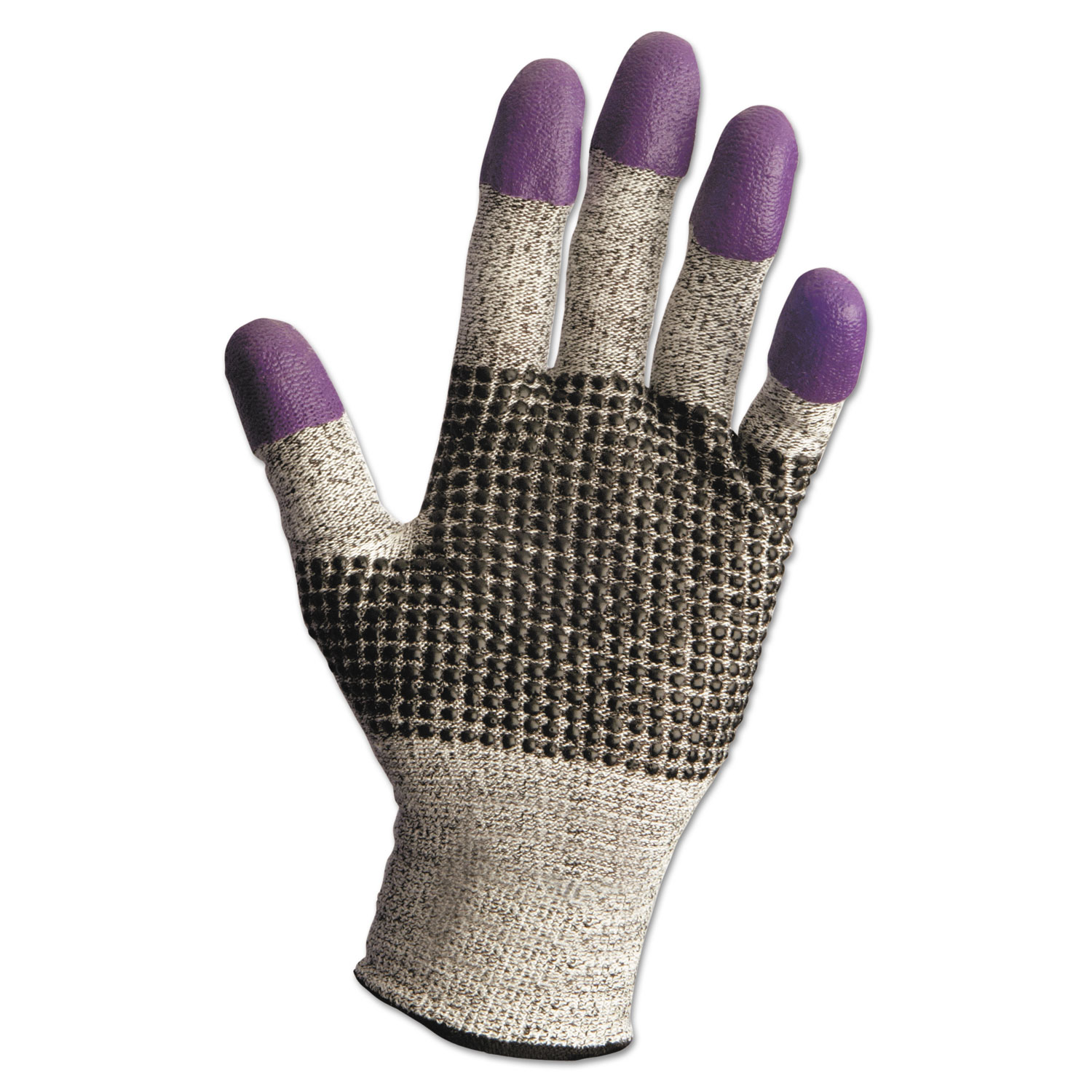 G60 PURPLE NITRILE Cut-Resistant Gloves, EN388: 4340, 8.27" Long, X-Small, Black/White/Purple, 12 Pairs/Carton
