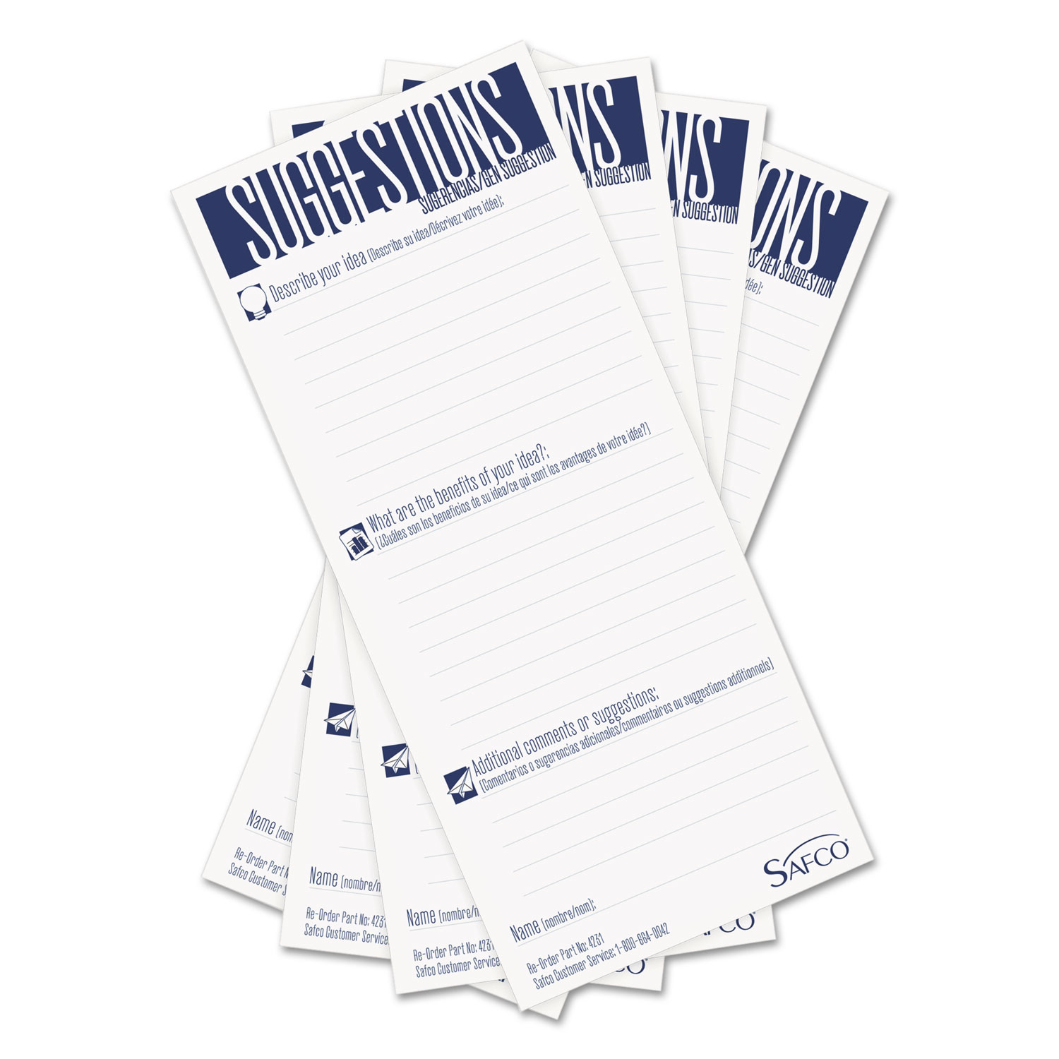 Suggestion Box Cards, 3-1/2 x 8, White, 25 Cards/Pack