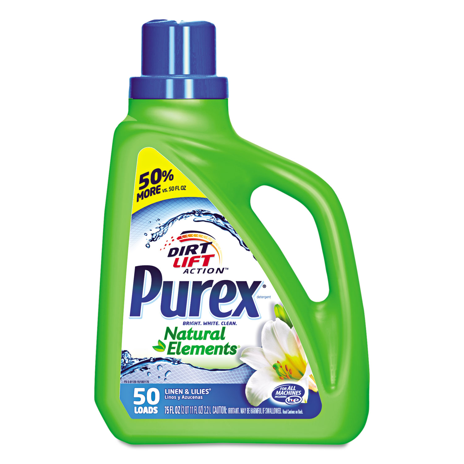  Purex 2420001120 Ultra Natural Elements HE Liquid Detergent, Linen & Lilies, 75 oz Bottle (DIA01120EA) 