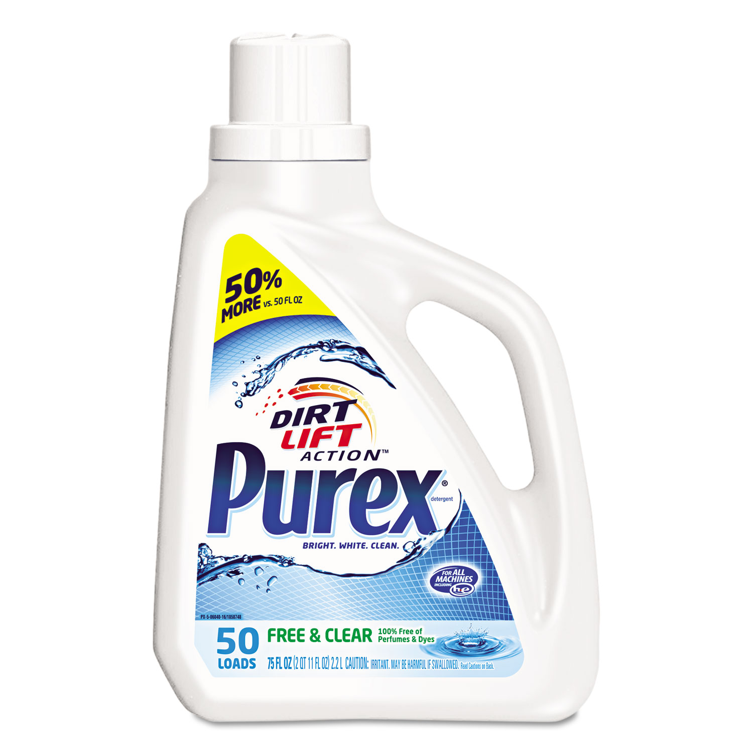  Purex 2420006040 Free and Clear Liquid Laundry Detergent, Unscented, 75 oz Bottle (DIA2420006040EA) 