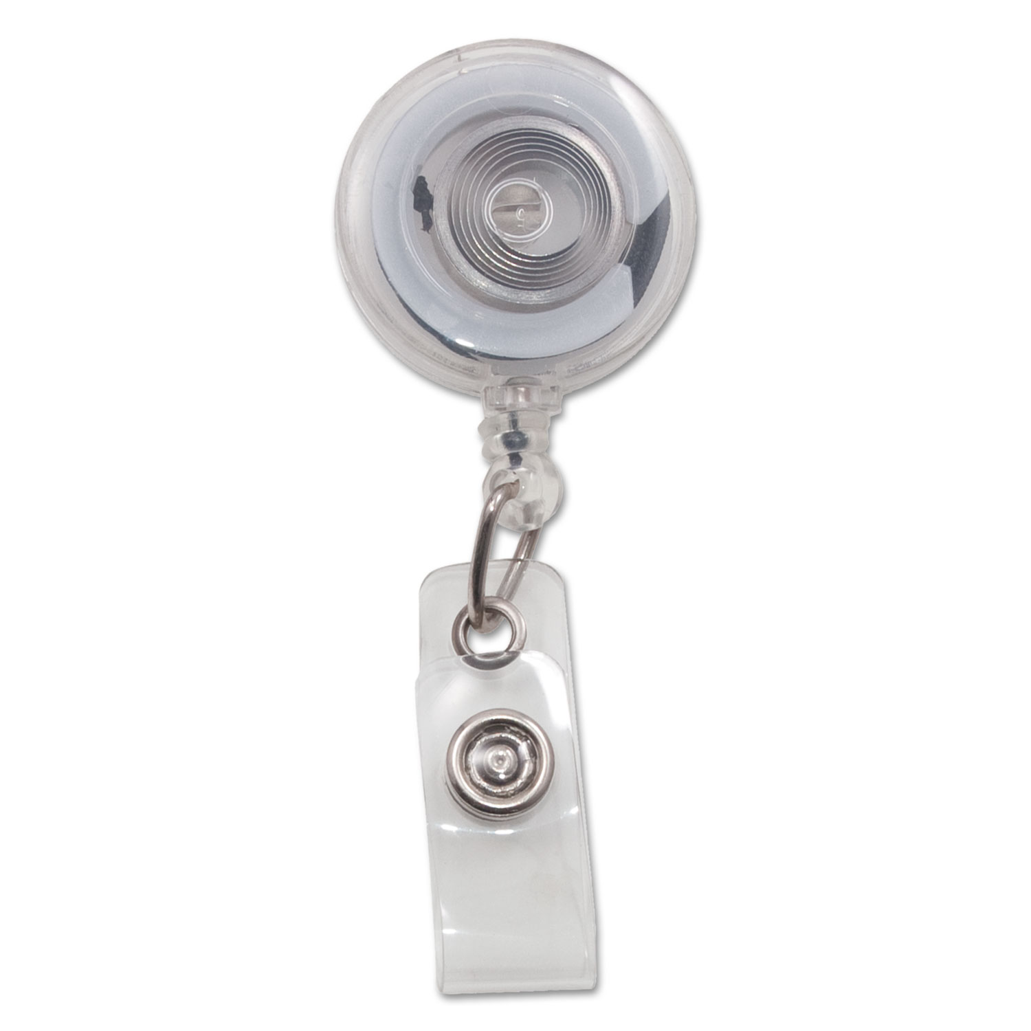 Translucent Retractable ID Card Reel, 34 Extension, Clear, 12/Pack