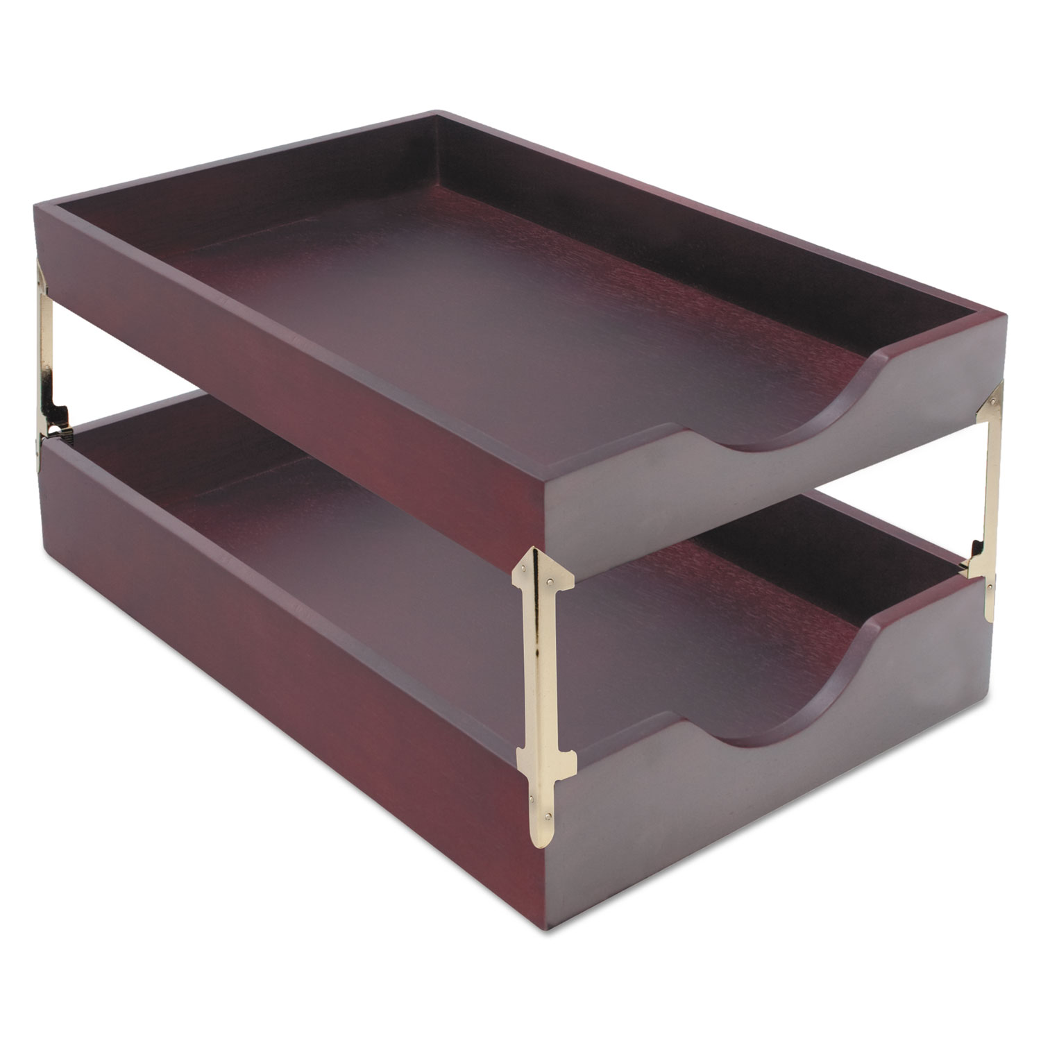 Hardwood Stackable Desk Trays, 1 Section, Letter Size Files, 10.25" x