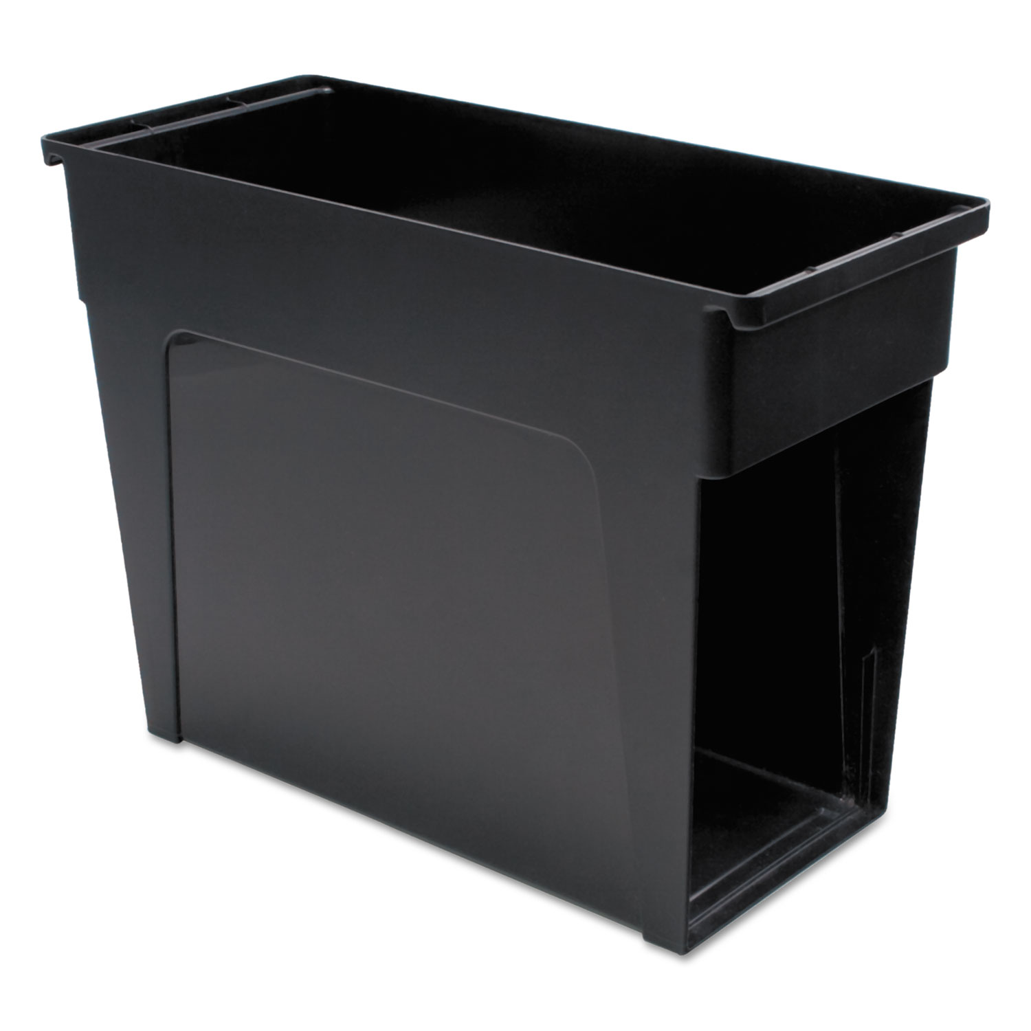 Desktop File Box, Plastic, 5 1/2 x 13 x 9 5/8, Black, Letter