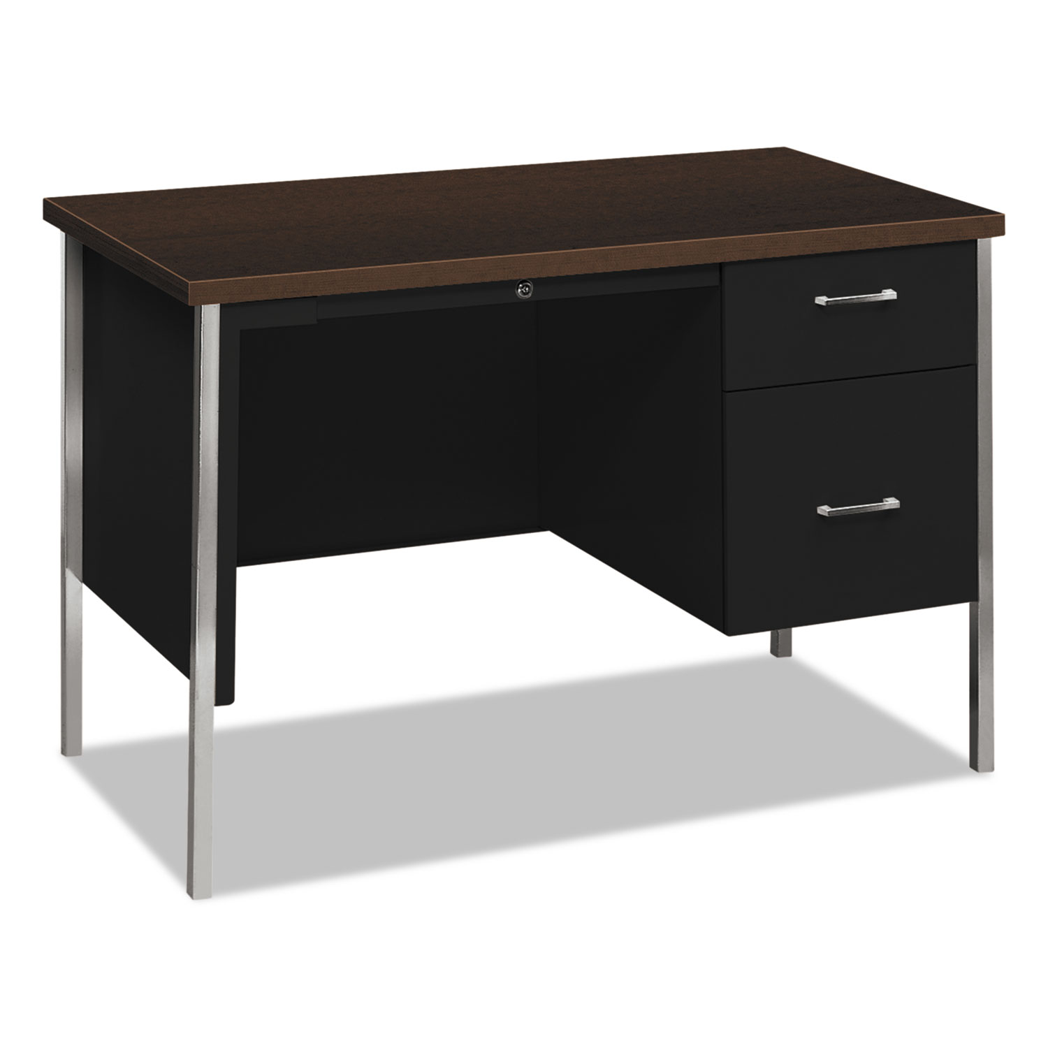 34000 Series Right Pedestal Desk, 45 1/4w x 24d x 29 1/2h, Mocha/Black