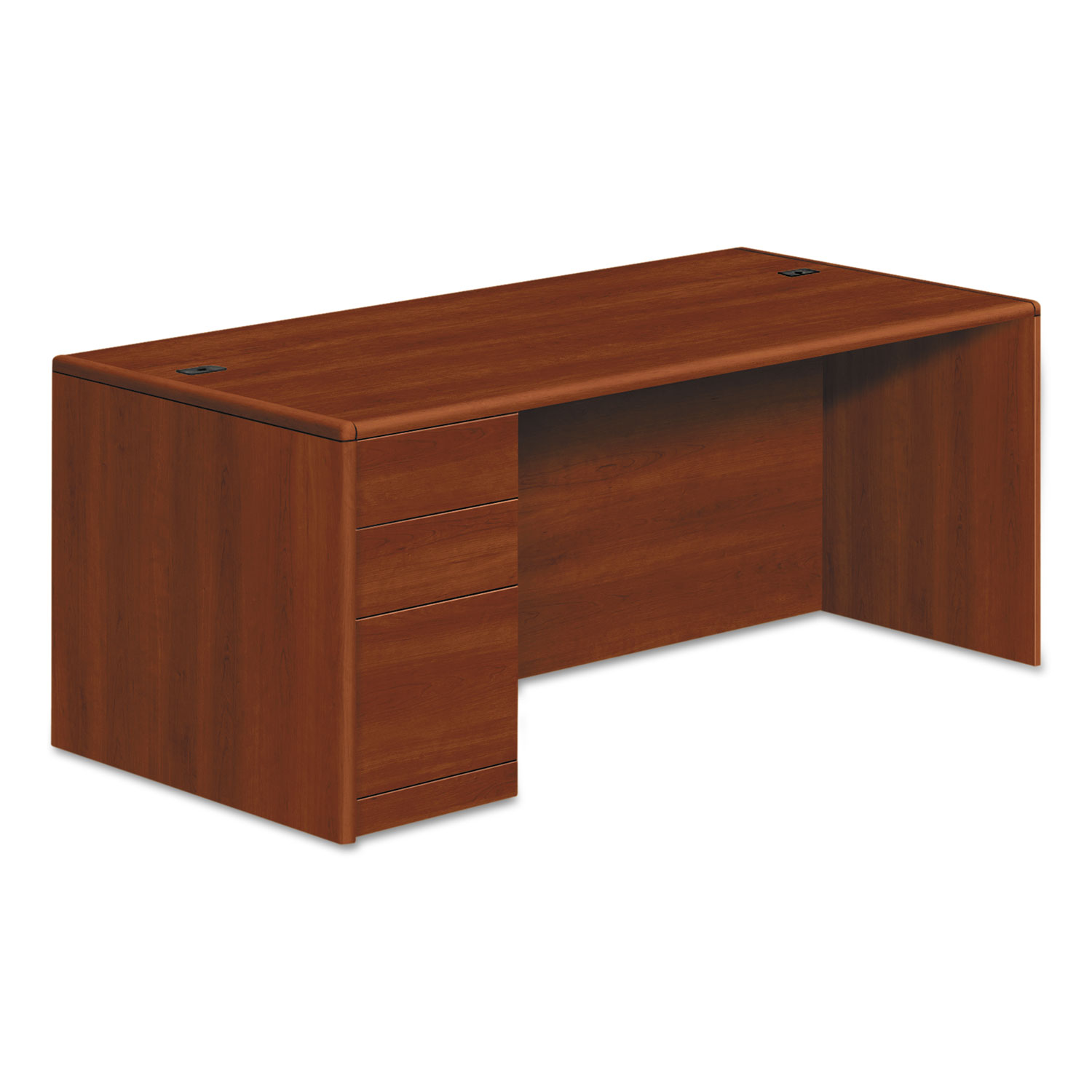 10700 Series Single Pedestal Desk, Full Left Pedestal, 72 x 36 x 29 1/2, Cognac
