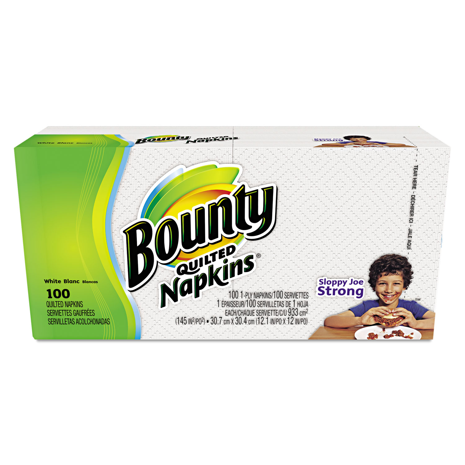  Bounty 34884 Quilted Napkins, 1-Ply, 12.1 x 12, White, 100/Pack, 20 Packs per Carton (PGC34884) 