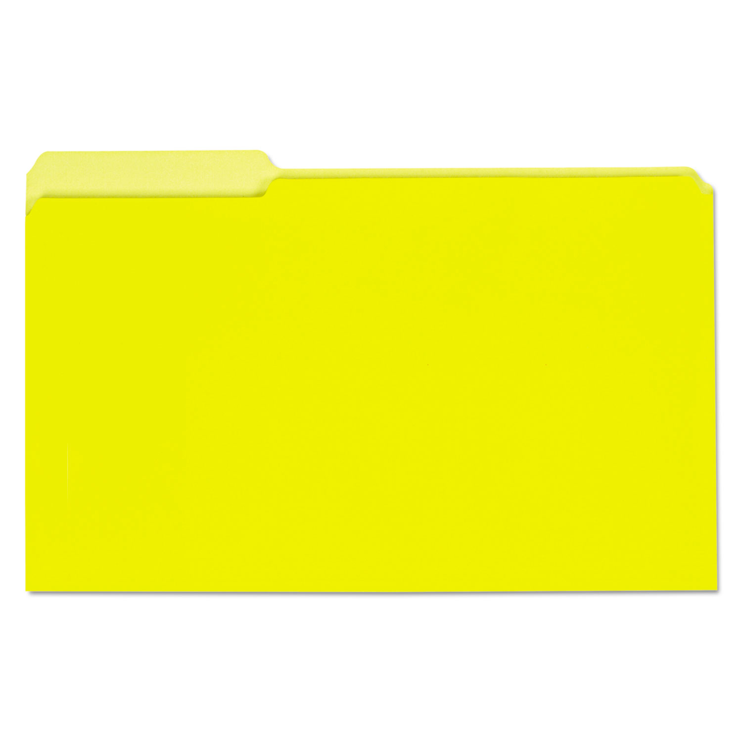 Recycled Interior File Folders, 1/3 Cut Top Tab, Legal, Yellow, 100/Box