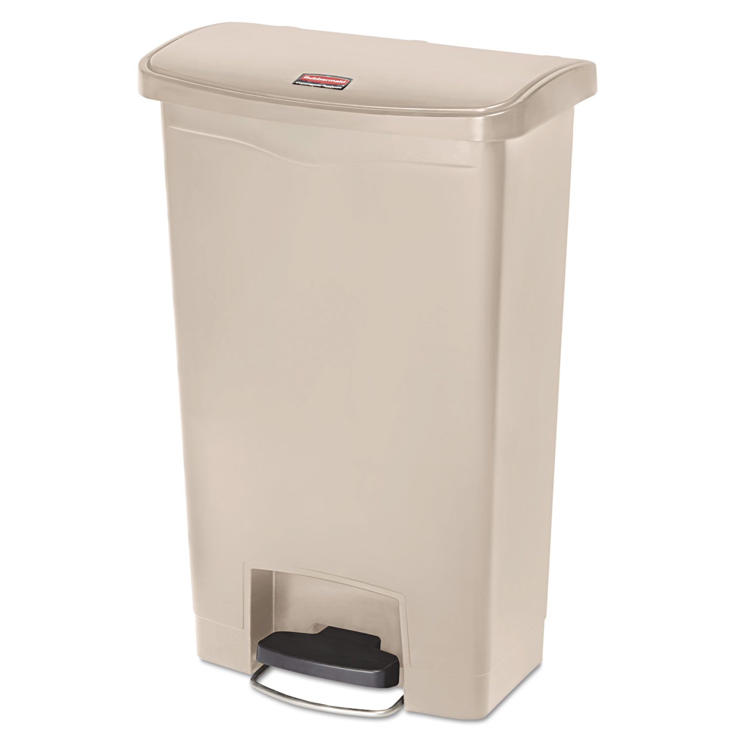  Rubbermaid Commercial 1883458 Slim Jim Resin Step-On Container, Front Step Style, 13 gal, Beige (RCP1883458) 