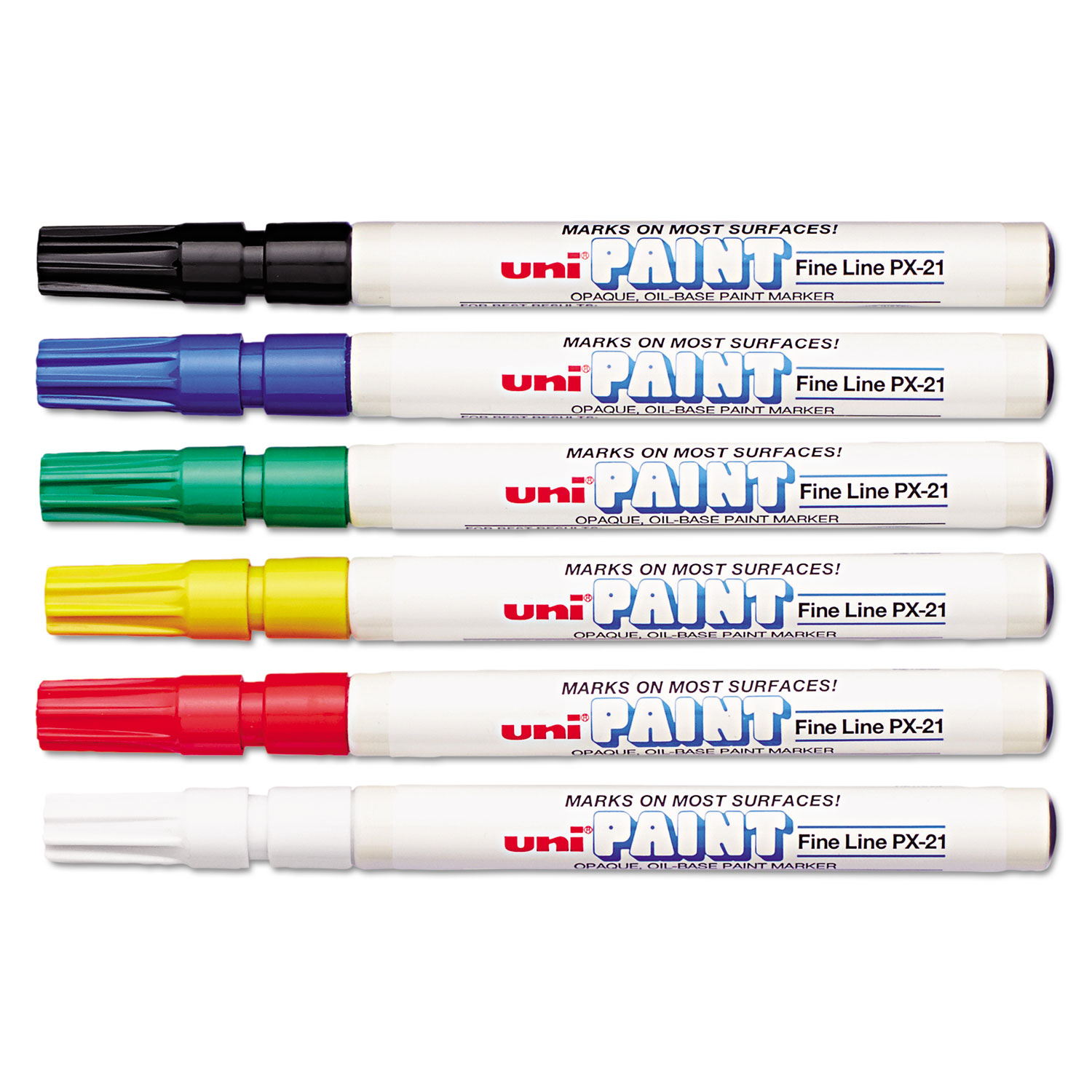  uni-Paint 63720 Permanent Marker, Fine Bullet Tip, Assorted Colors, 6/Set (UBC63720) 