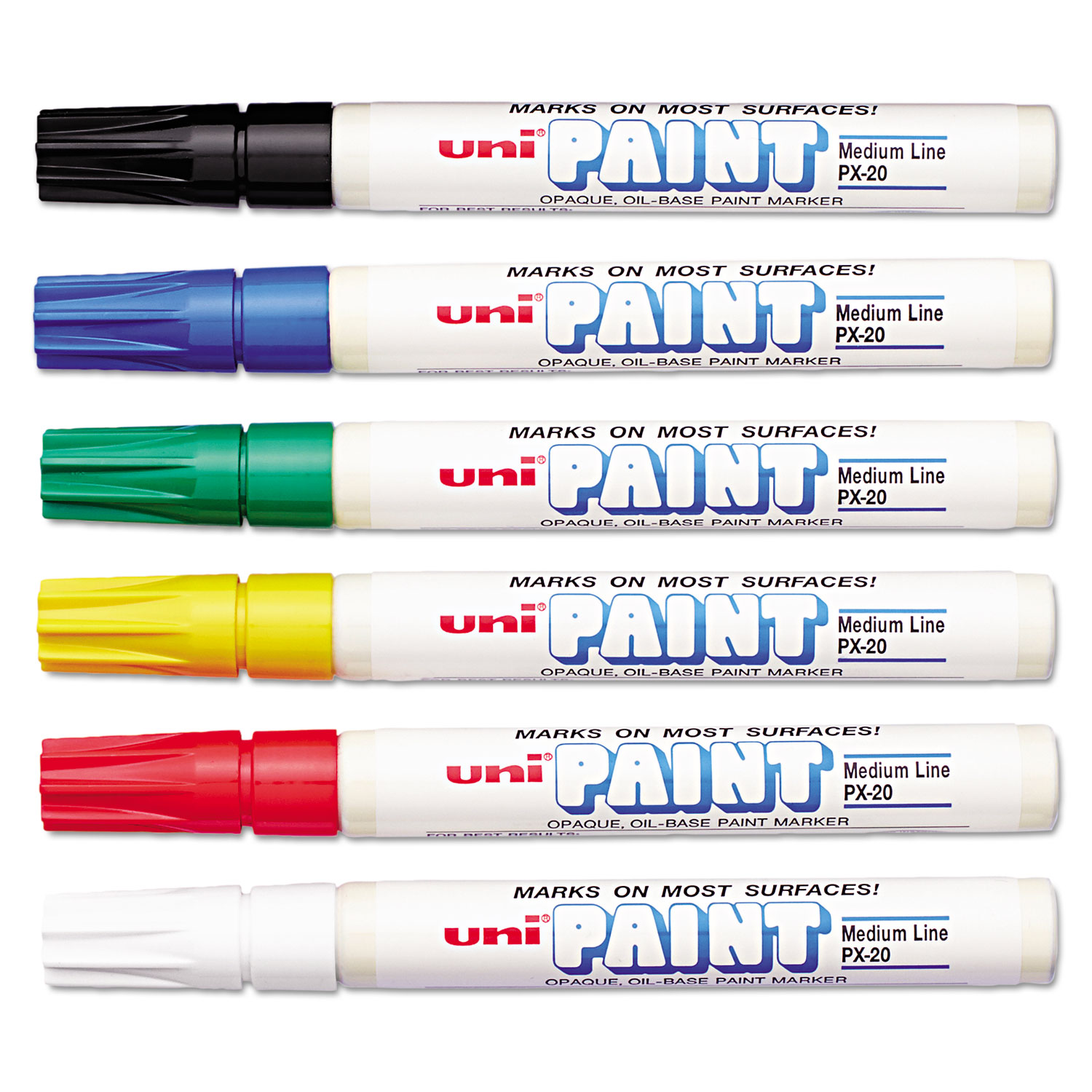  uni-Paint 63630 Permanent Marker, Medium Bullet Tip, Assorted Colors, 6/Set (UBC63630) 