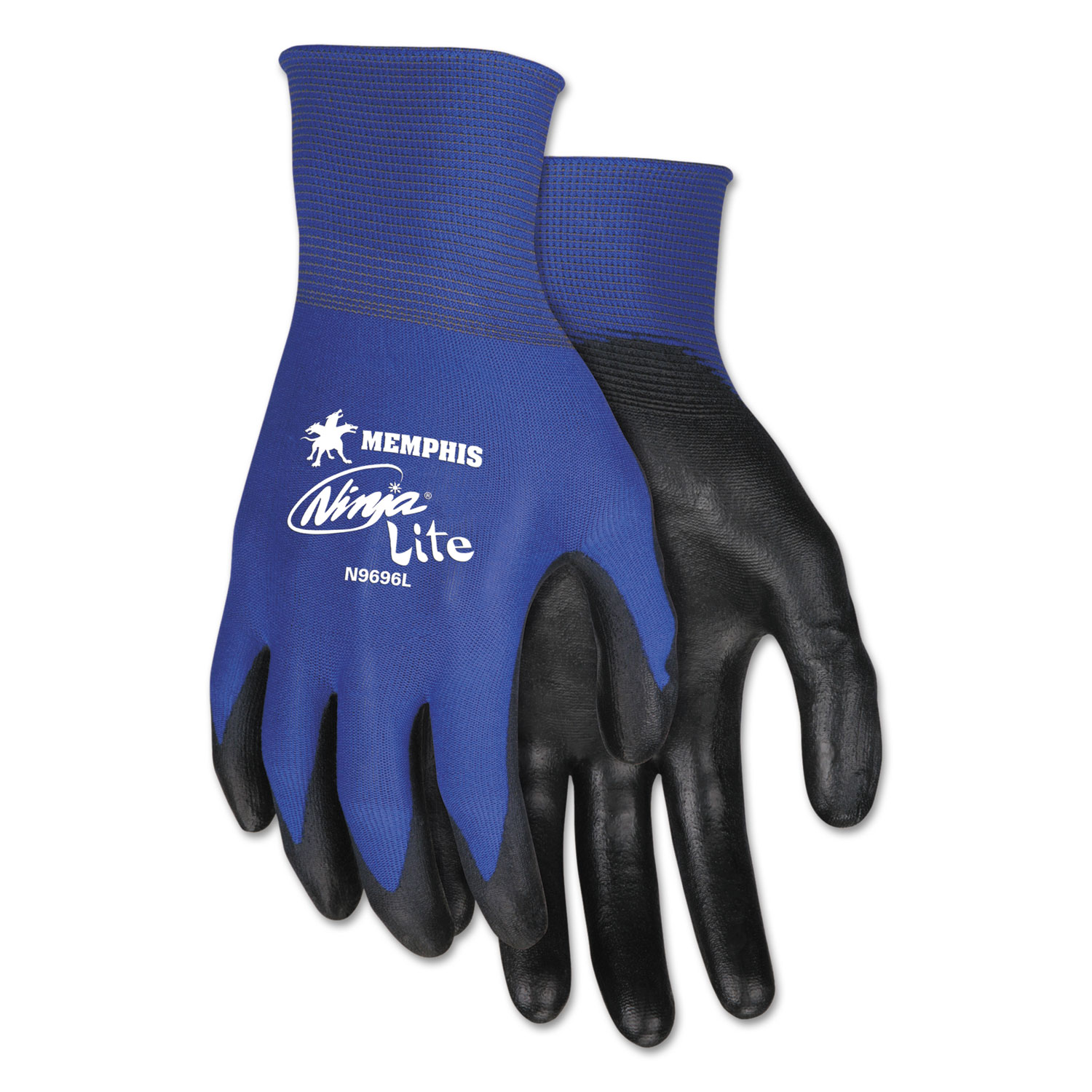  MCR Safety N9696L Ultra Tech Tactile Dexterity Work Gloves, Blue/Black, Large, 1 Dozen (CRWN9696L) 
