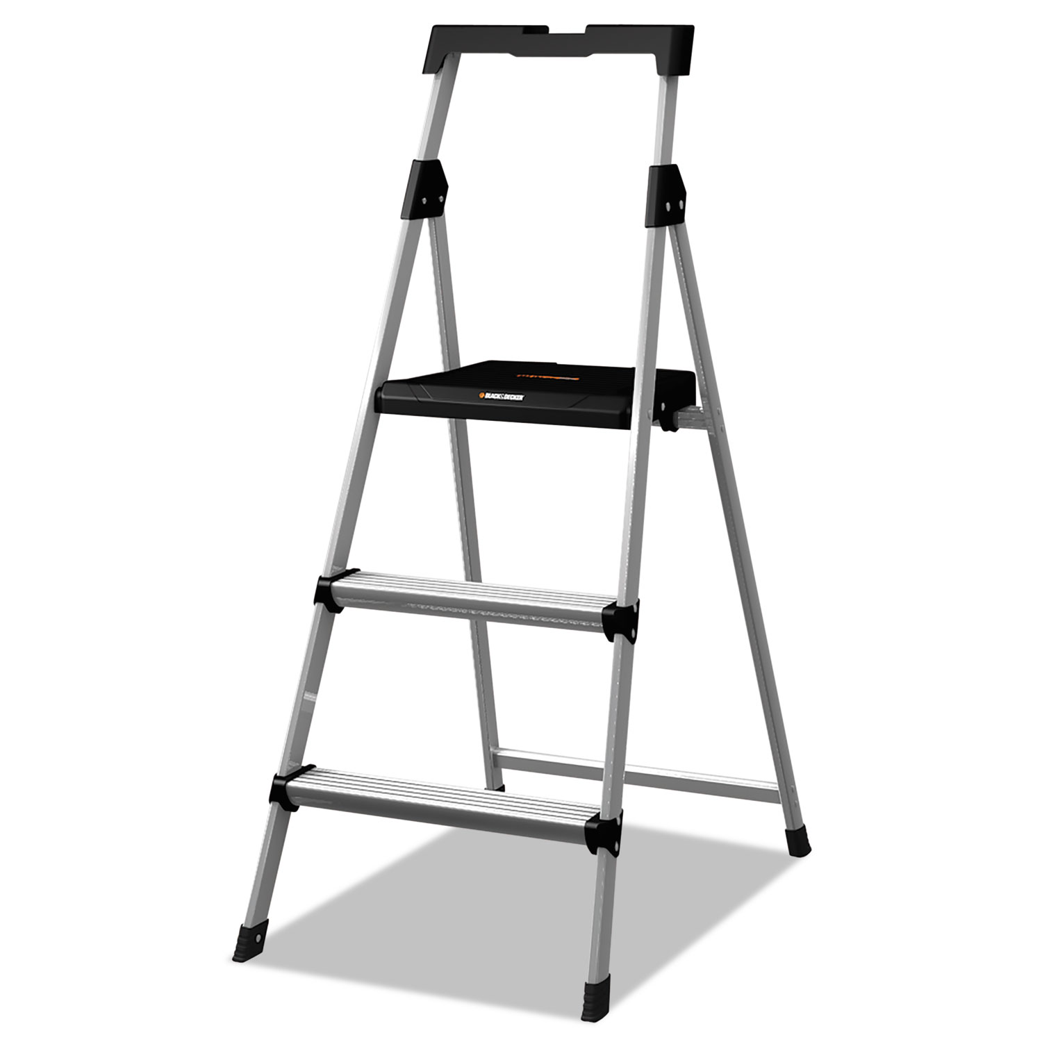  Louisville BXL2260-03S Aluminum Step Stool Ladder, 3-Step, 225 lb Capacity, 20w x 31 spread x 47h, Silver (DADBXL226003S) 