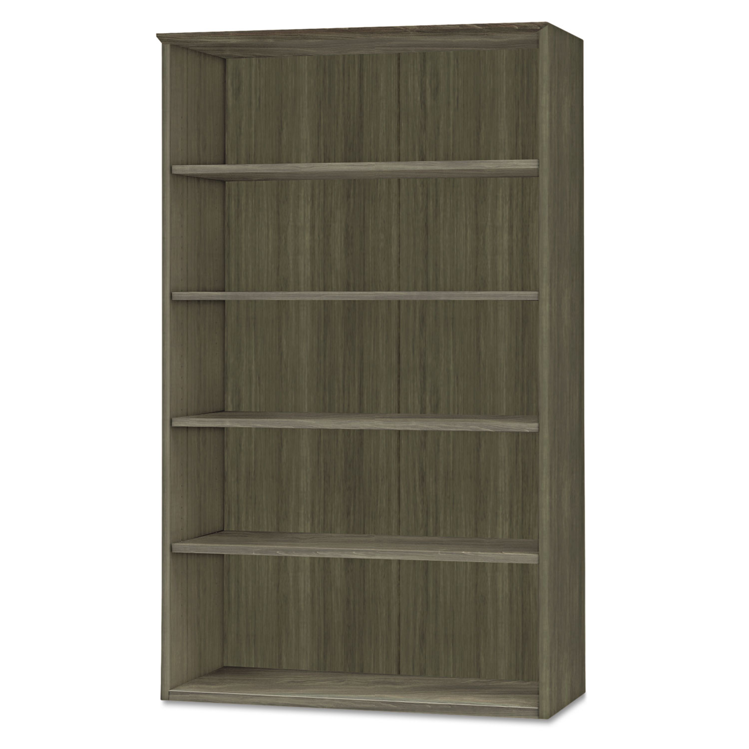 Medina Series Laminate Five-Shelf Bookcase, 36w x 13d x 68h, Gray Steel