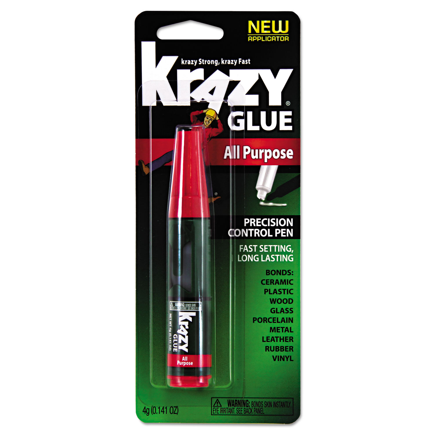  Krazy Glue KG82948MR All Purpose Krazy Glue, 0.14 oz, Dries Clear (EPIKG82948MR) 
