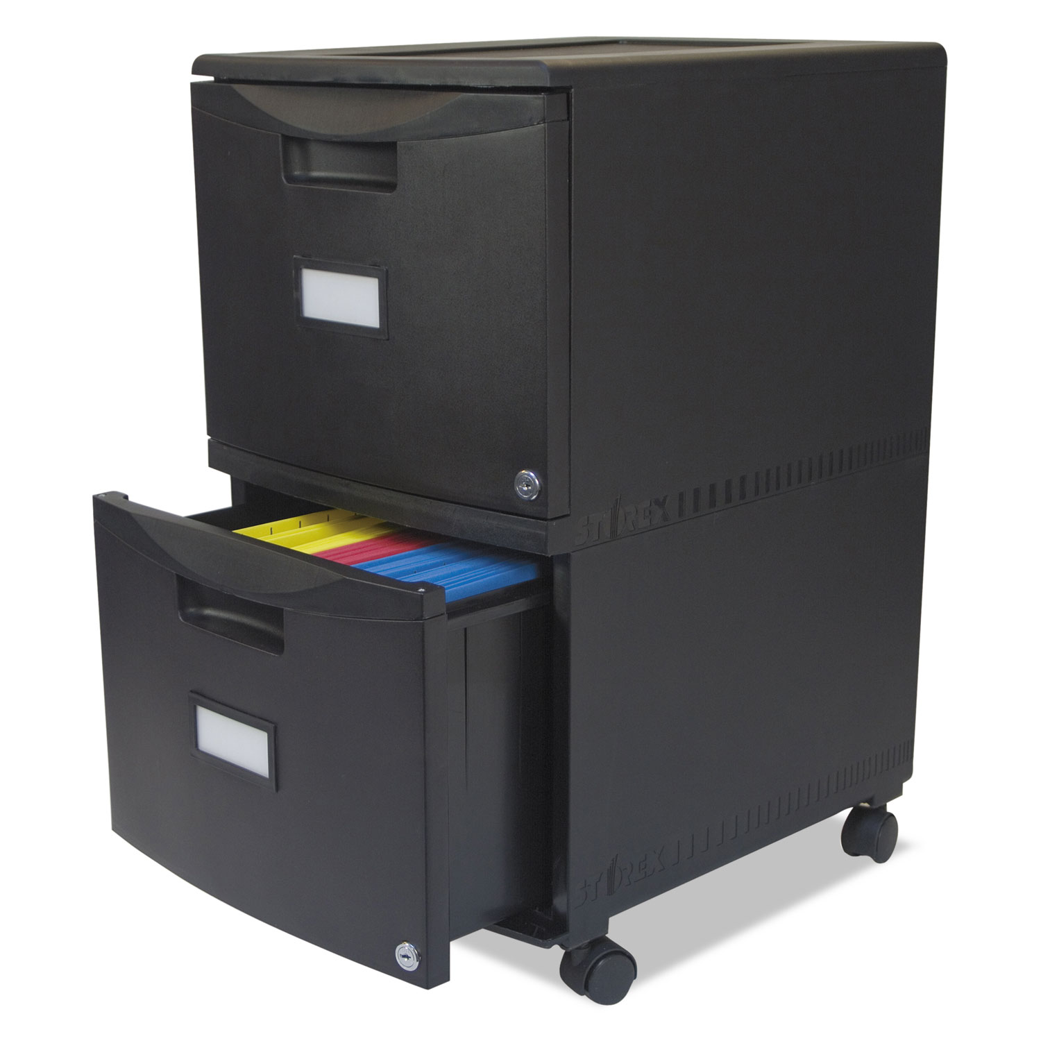 Two-Drawer Mobile Filing Cabinet, 14-3/4w x 18-1/4d x 26h, Black