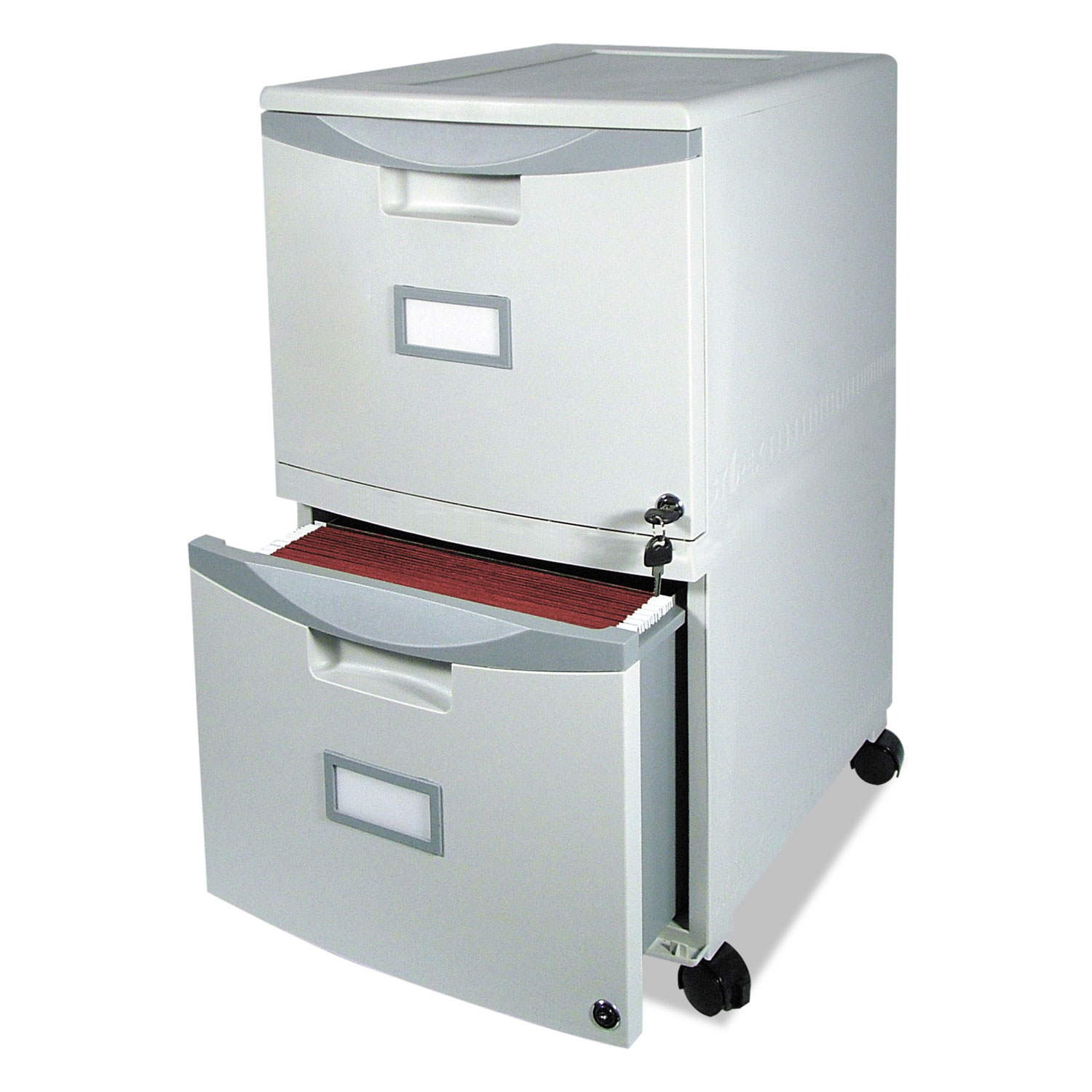 Two-Drawer Mobile Filing Cabinet, 14-3/4w x 18-1/4d x 26h, Gray