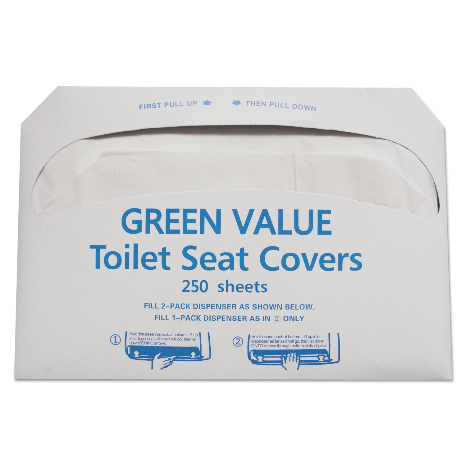 GEN TEH GV-TSC5000 Half-Fold Toilet Seat Covers, White, 14 3/4 x 16 1/2, 5000/Carton (TEHGVTSC5000) 