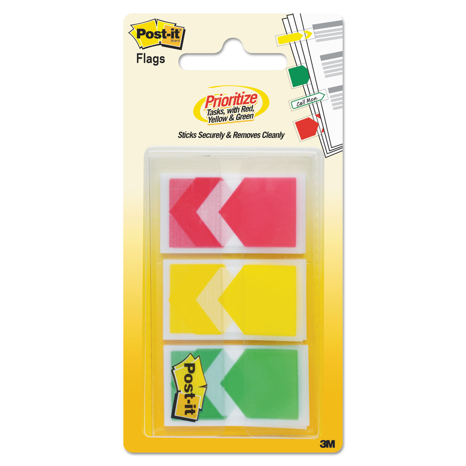 Arrow 1" Prioritization Page Flags, Red/Yellow/Green, 60/Pack