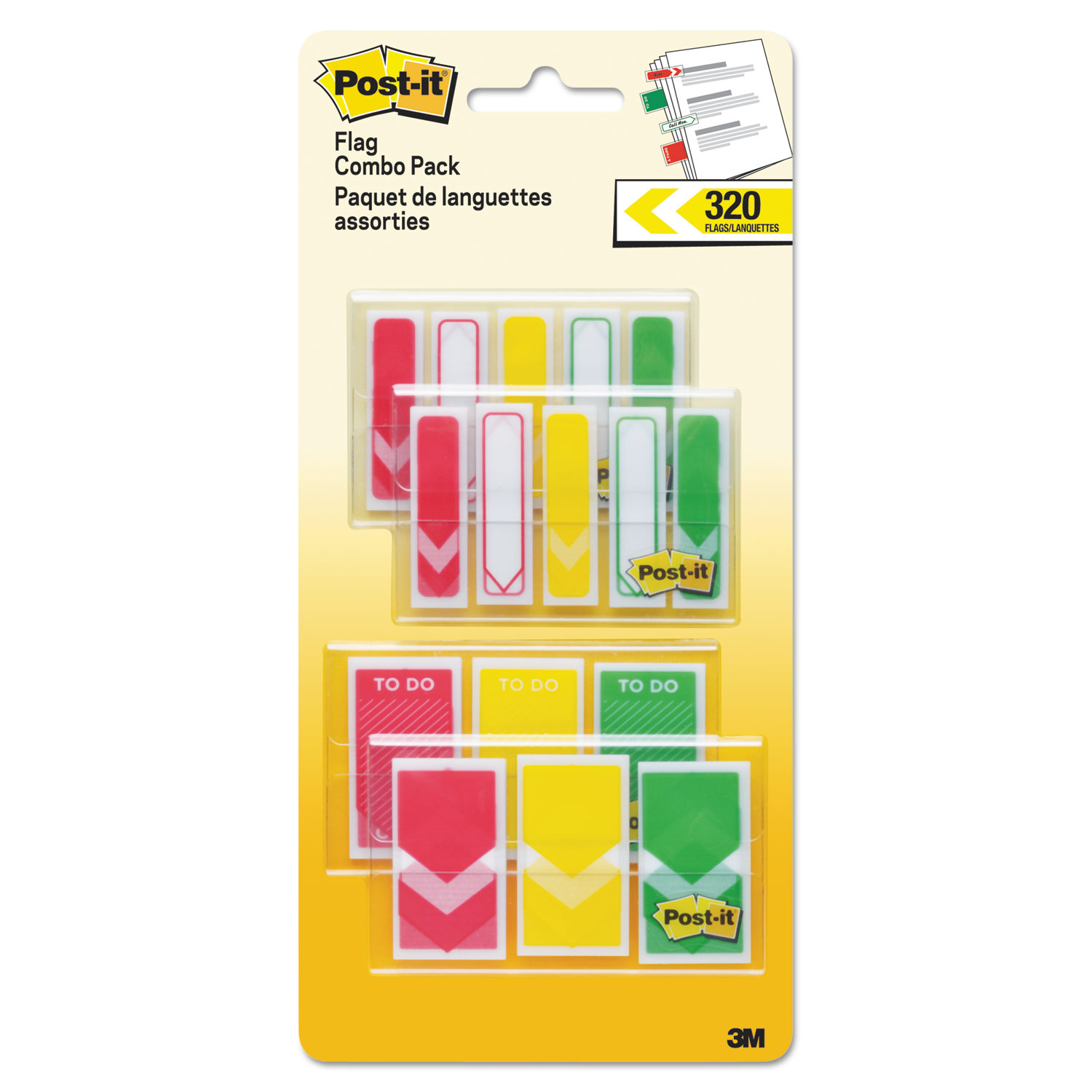  Post-it Flags 682-RYG-VA 1/2 and 1 Prioritization Page Flag Value Pack, Red/Yellow/Green, 320/Pack (MMM682RYGVA) 
