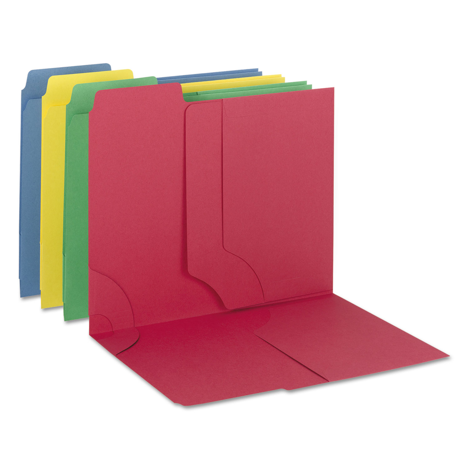 3-in-1 SuperTab Section Folders, 1/3 Cut Top Tab, Letter, Assorted, 12/Pack