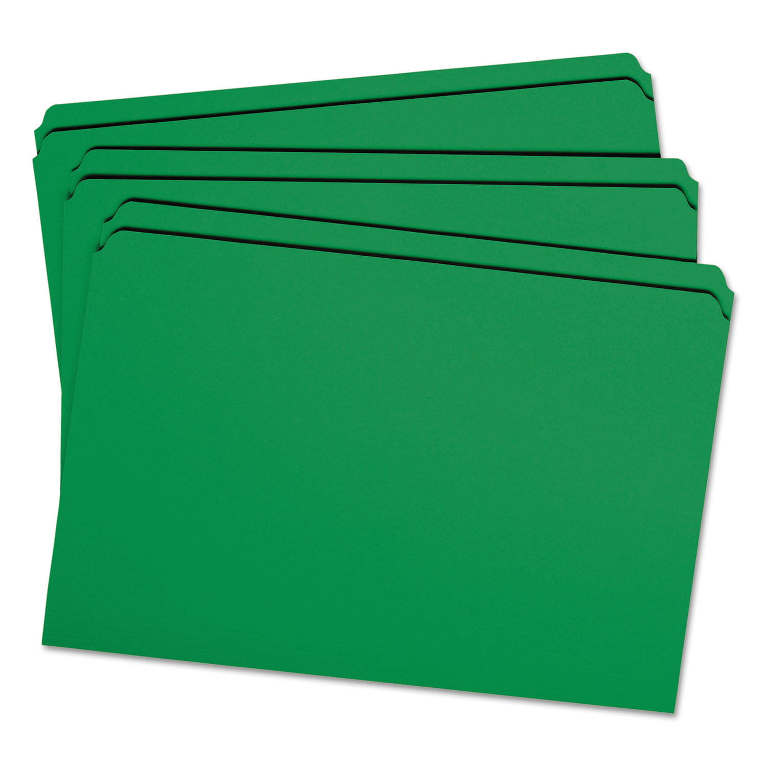 File Folders, Straight Cut, Reinforced Top Tab, Legal, Green, 100/Box