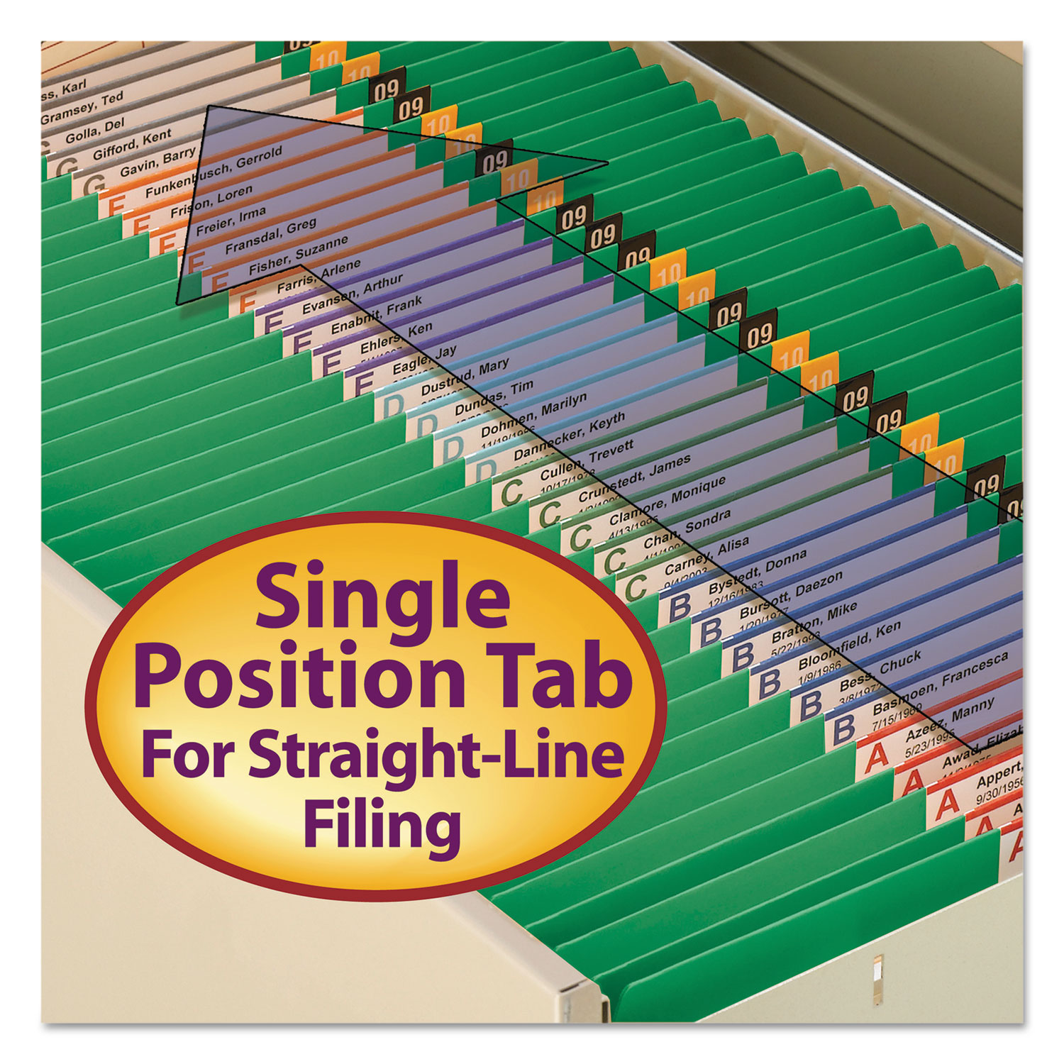 Reinforced Top Tab Colored File Folders, Straight Tab, Legal Size, Green, 100/Box Sierra