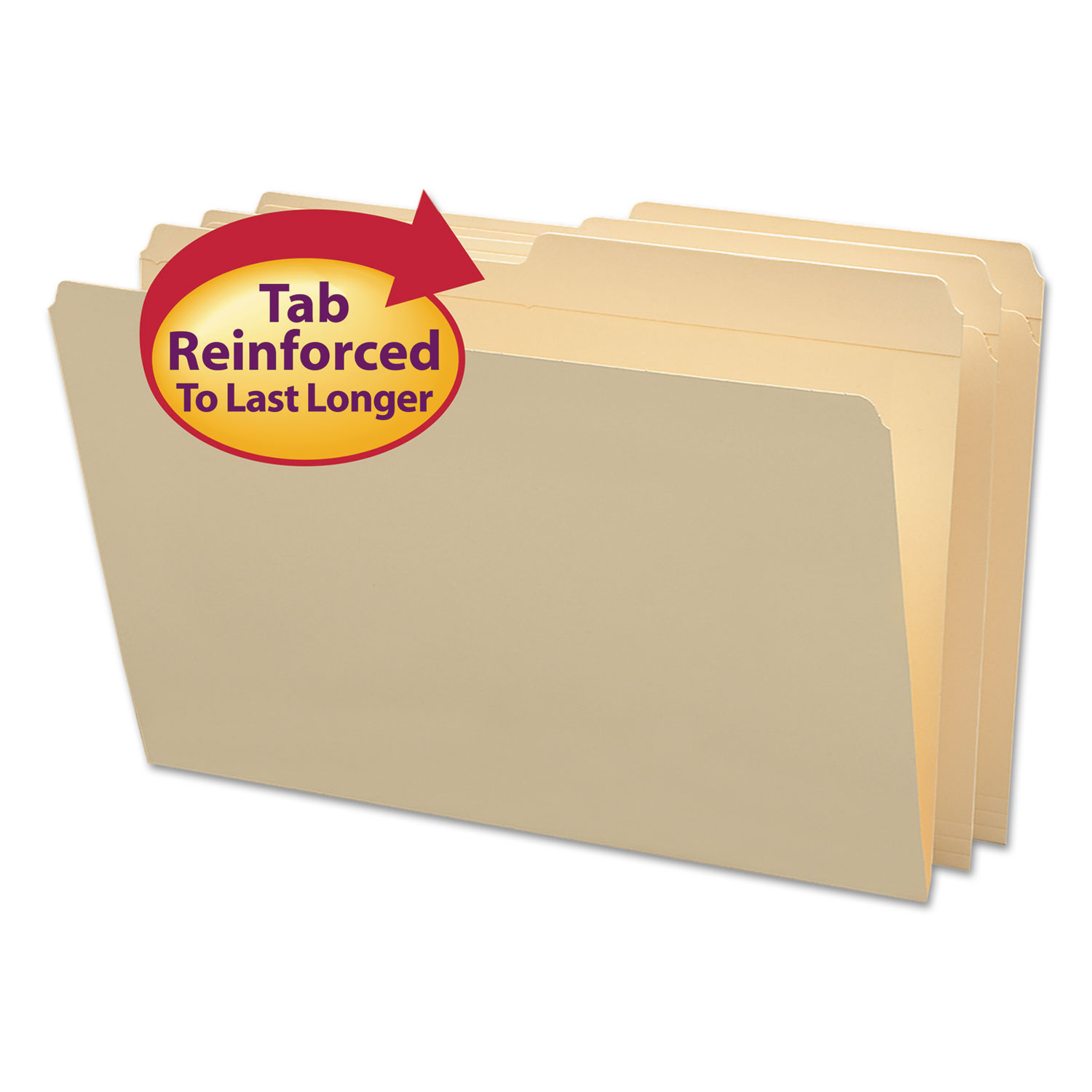 Smead 15326 Reinforced Tab Manila File Folders, 1/2-Cut Tabs, Legal Size, 11 pt. Manila, 100/Box (SMD15326) 