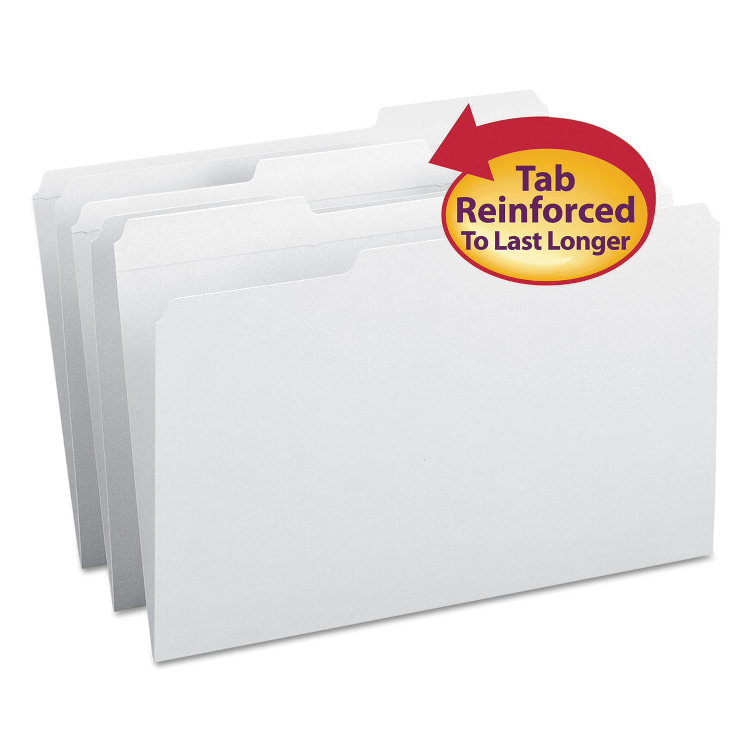  Smead 17834 Reinforced Top Tab Colored File Folders, 1/3-Cut Tabs, Legal Size, White, 100/Box (SMD17834) 