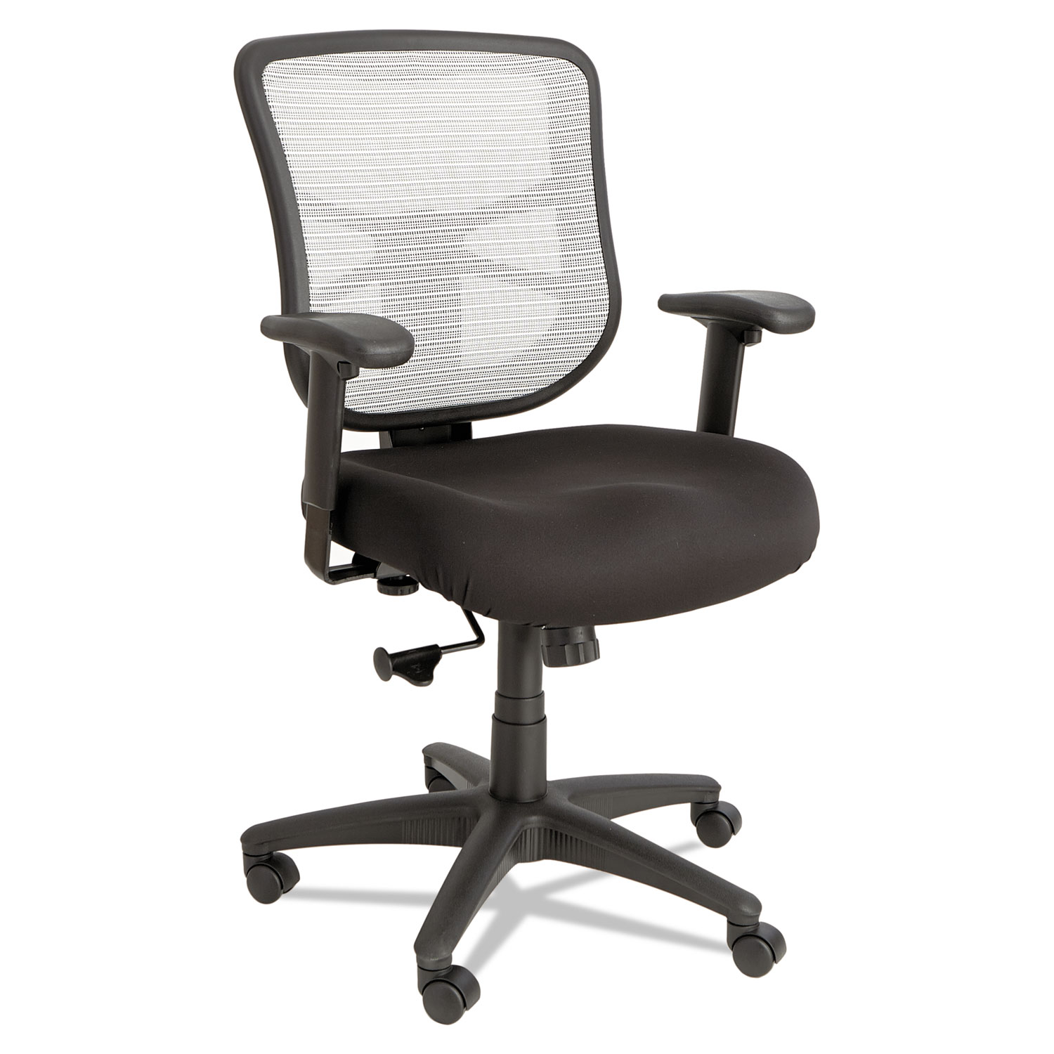 Alera ALEEL42B04 Alera Elusion Series Mesh Mid-Back Swivel/Tilt Chair, Supports up to 275 lbs., Black Seat/White Back, Black Base (ALEEL42B04) 