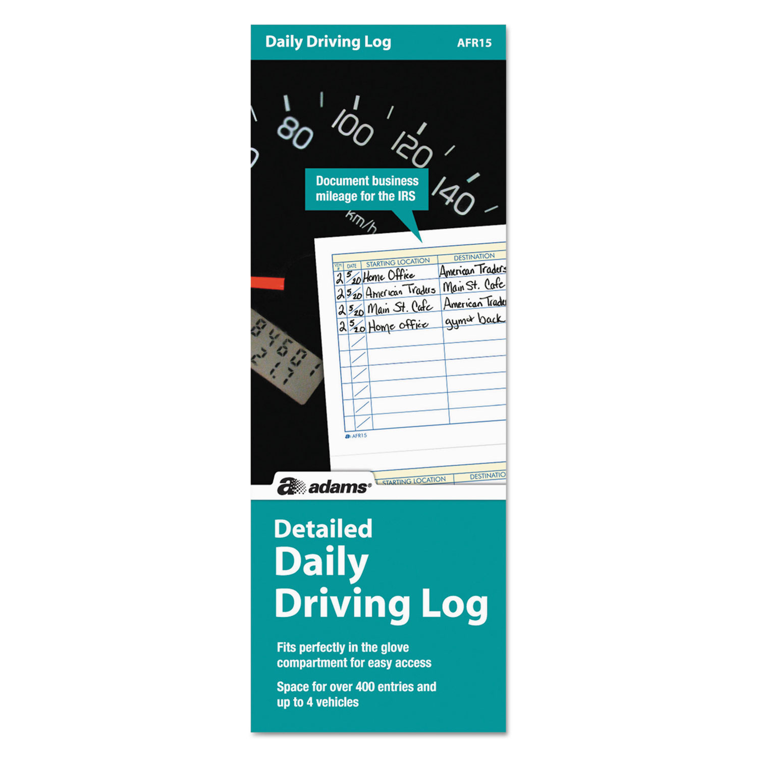 Detailed Daily Driving Log, 3 1/4 x 9, 45 Pages