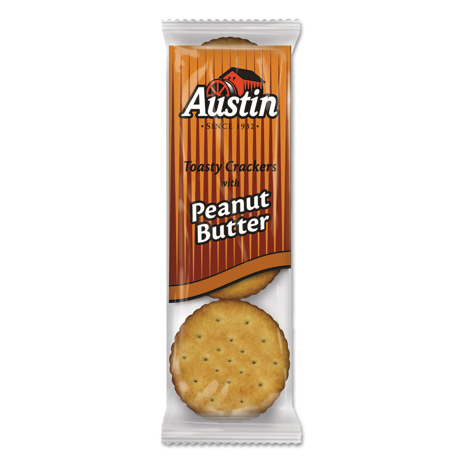  Austin 827548 Toasty Crackers w/Peanut Butter, 6-Piece Snack Pack, 45 Packs/Box (KEB827548) 